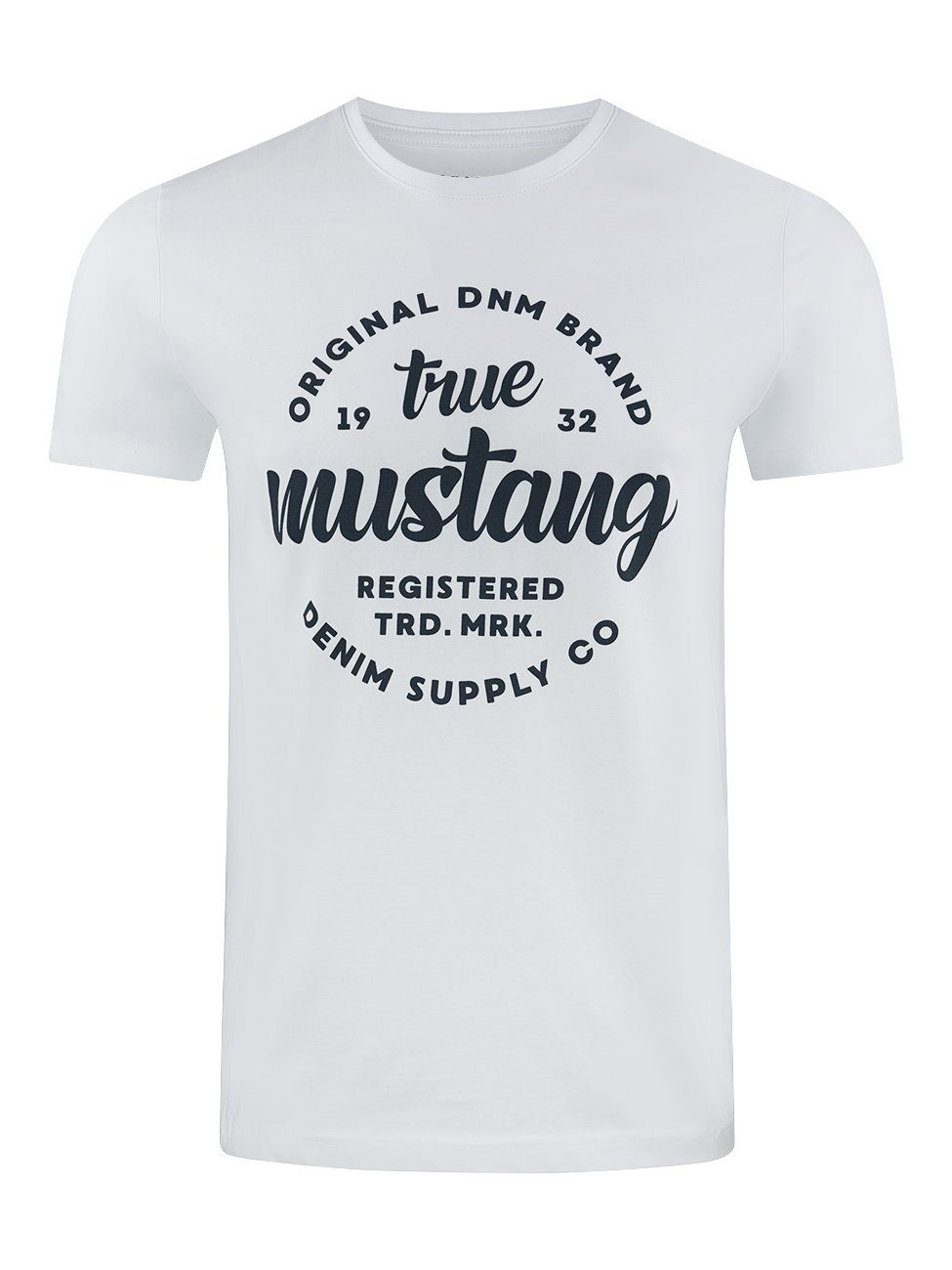 Rundhalsausschnitt Tee Print Fit MUSTANG Printshirt Basic (1-tlg) Herren C Alex Regular Shirt mit Kurzarm T-Shirt