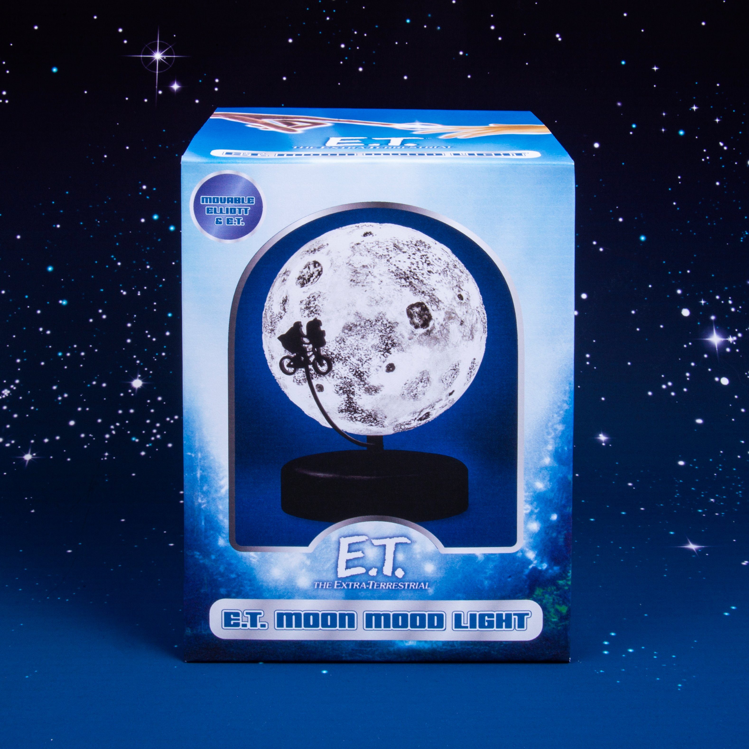 der und ET-Silhouette bewegliche Elliot- integriert, Nachttischlampe LED 3D Stimmungslicht, Fizz creations E.T. - fest Außerirdische