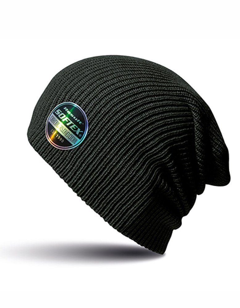 Design leicht Sehr Doppellagig, Mütze Winter Herbst sehr (länger weich, geschnitten) Black Goodman Beanie Long