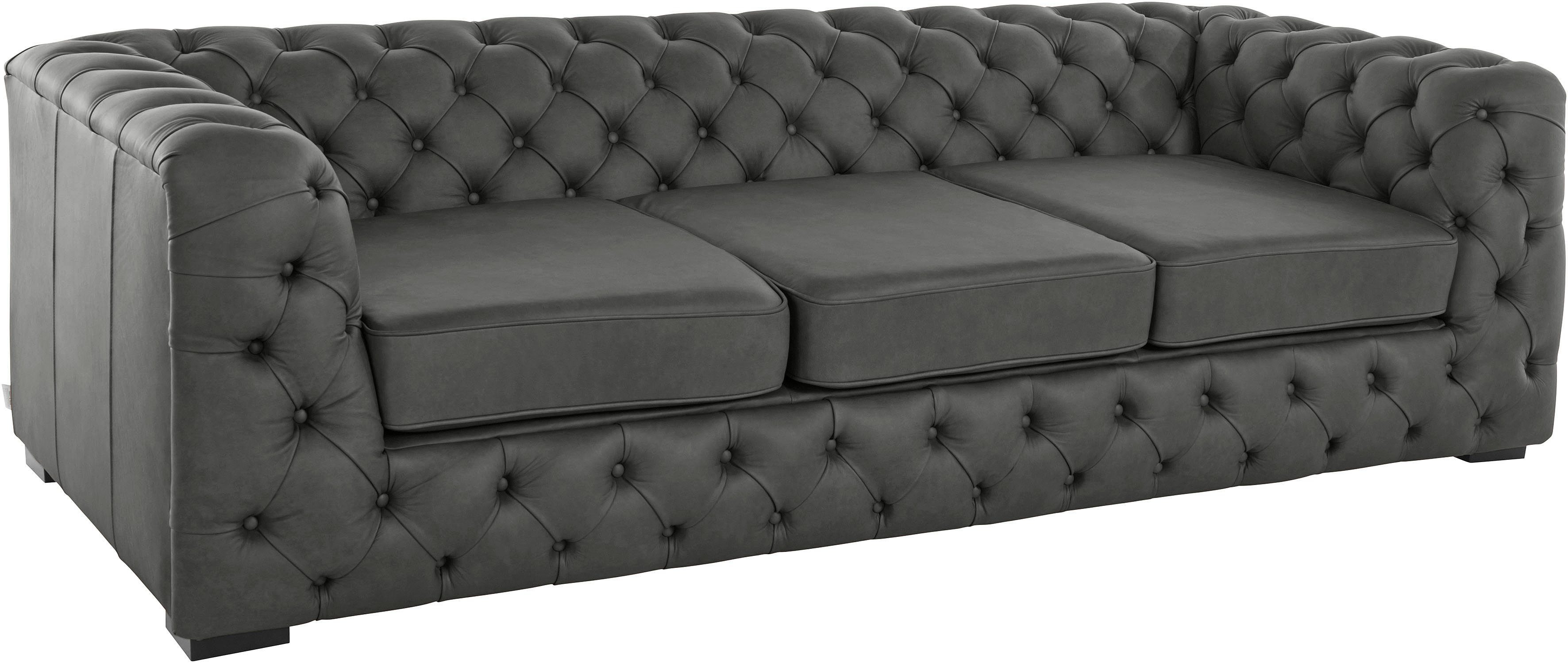 Home affaire Chesterfield-Sofa Kalina, klassische Chesterfield-Knopfheftung, sehr hochwertige Verarbeitung