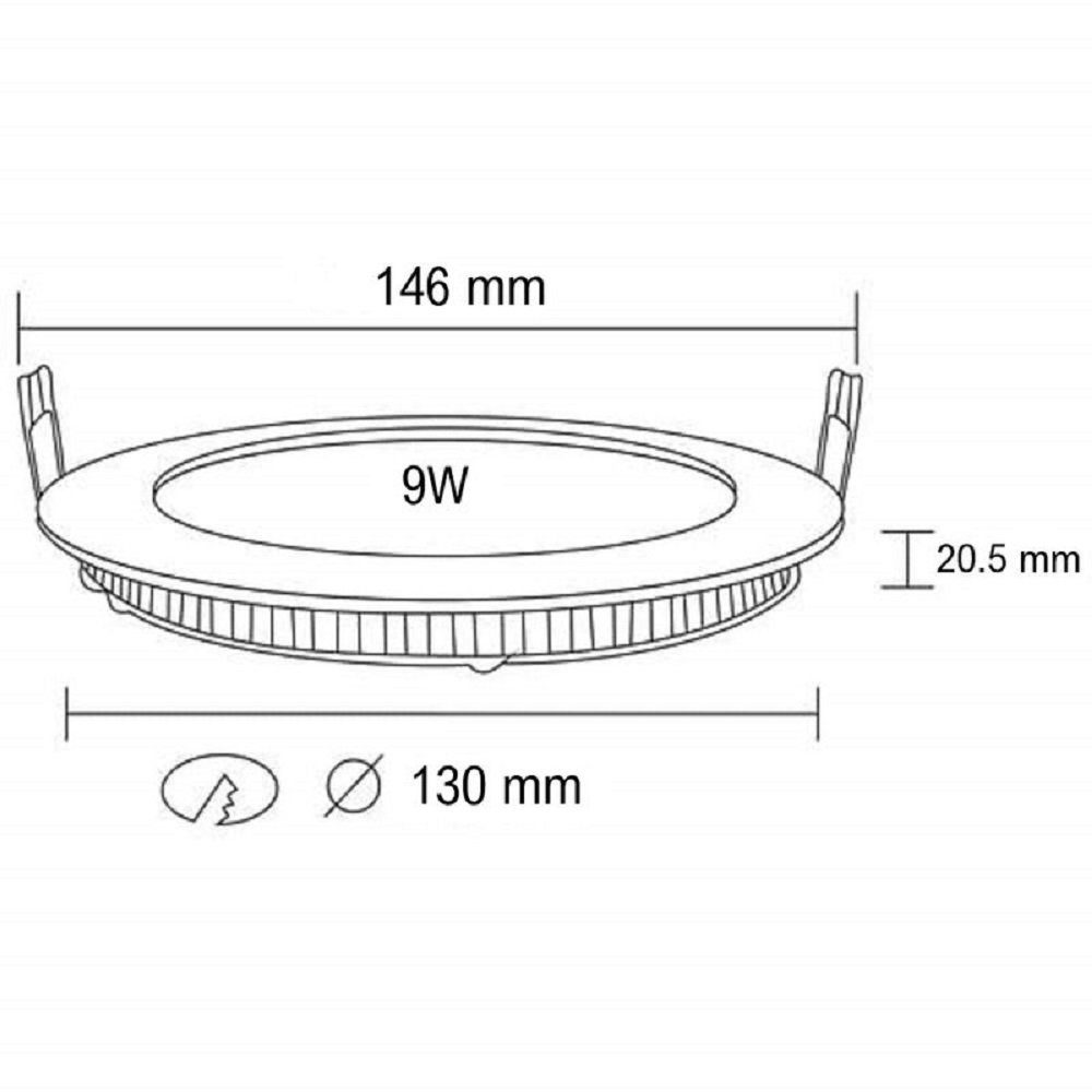 Braytron LED Deckenleuchte 9W Einbaustrahler Spot LED 720 Panel Lumen Einbauleuchte