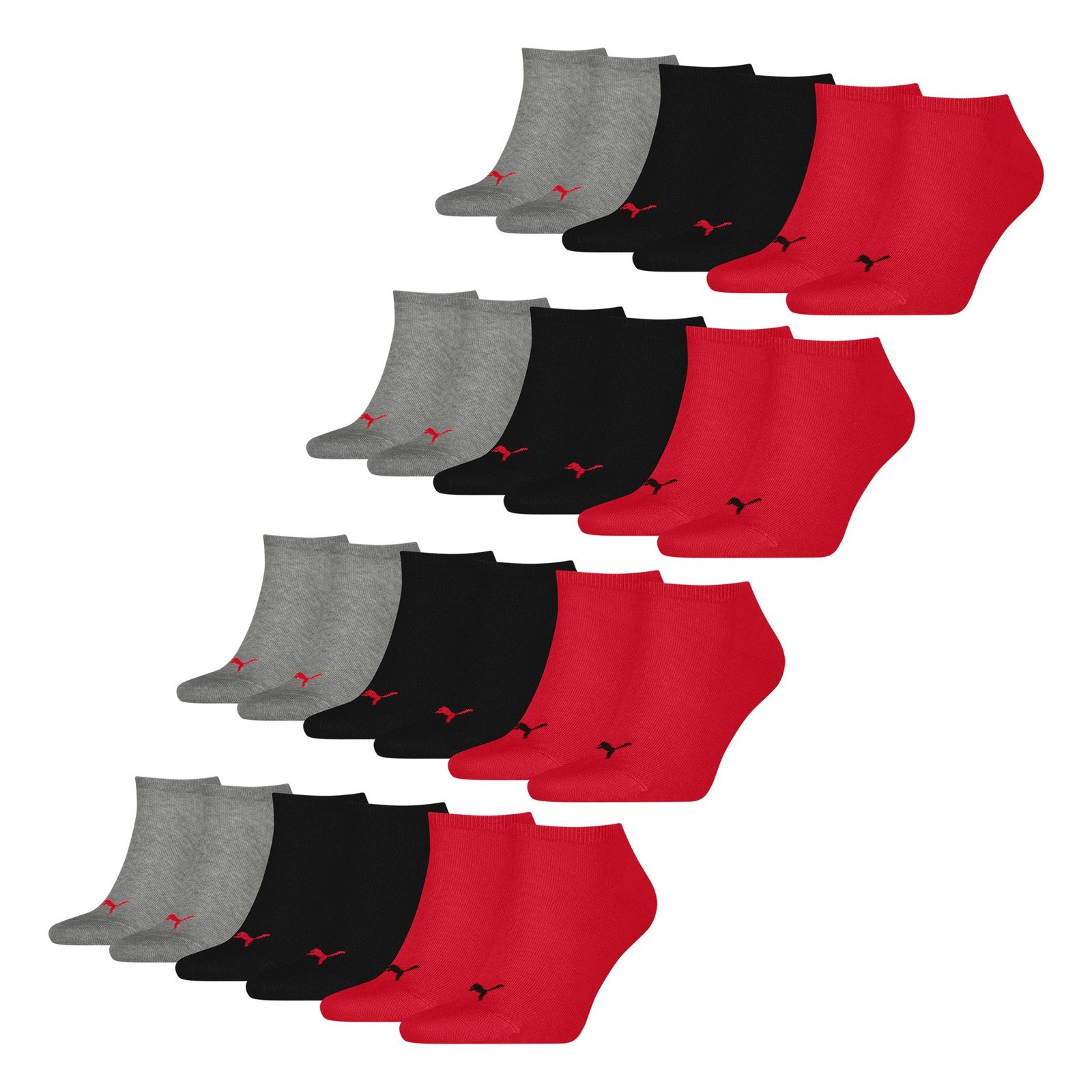 PUMA Sneakersocken Soft Cotton (12-Paar) mit Cat-Logo und PUMA-Schriftzug