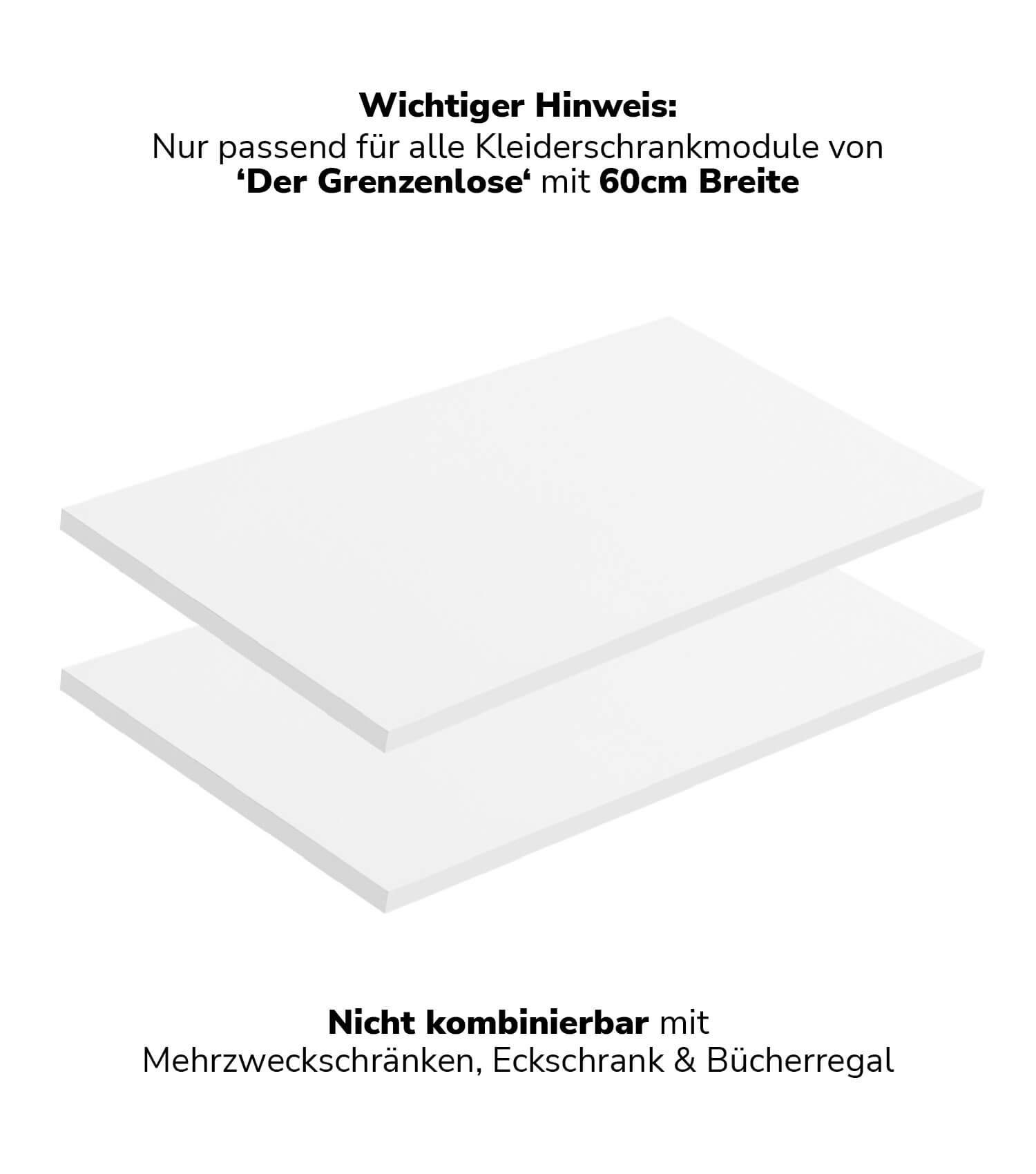 mokebo Einlegeboden Die Ableger mit (2er-Set), für Kleiderschrank Weiß Breite Grenzenlose' 60cm Böden in 'Der