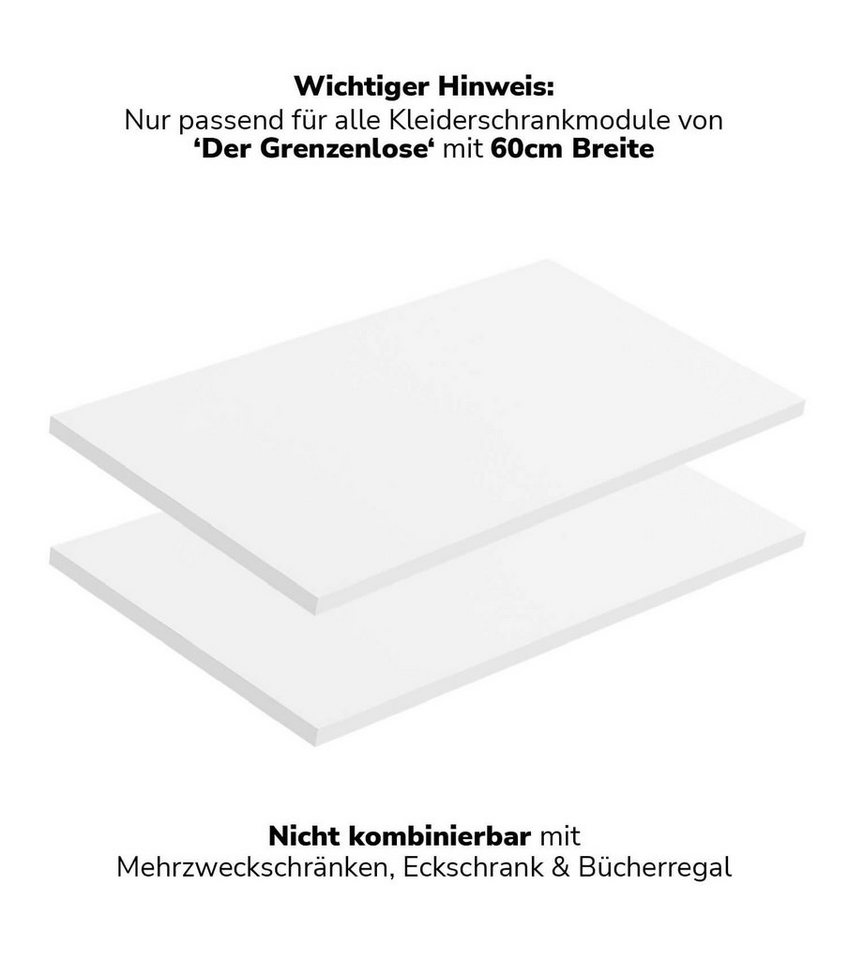 mokebo Einlegeboden Die Ableger (2er-Set), Böden für Kleiderschrank \'Der  Grenzenlose\' mit 60cm Breite in Weiß