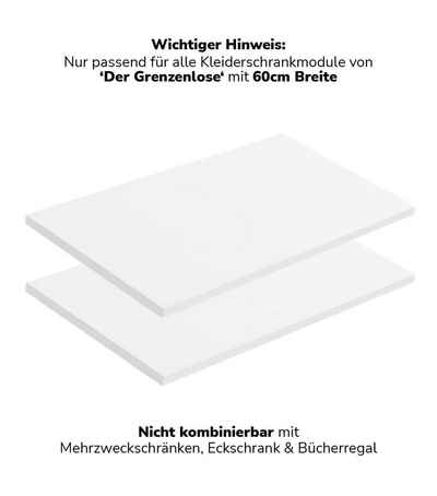 mokebo Einlegeboden Die Ableger (2er-Set), Böden für Kleiderschrank 'Der Grenzenlose' mit 60cm Breite in Weiß