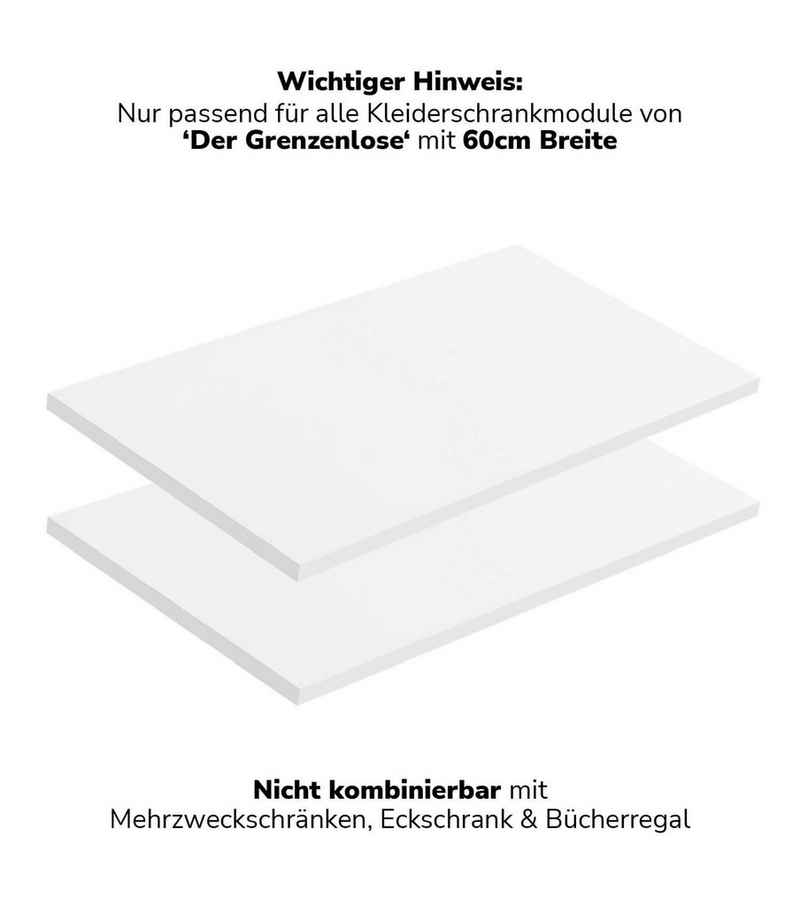 mokebo Einlegeboden Die Ableger (2er-Set), Böden für Kleiderschrank 'Der Grenzenlose' mit 60cm Breite in Weiß