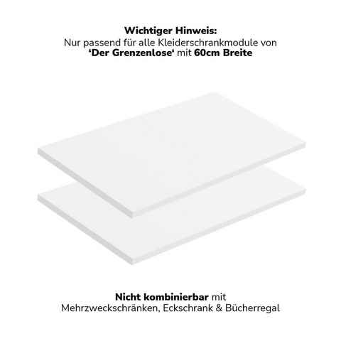 mokebo Einlegeboden Die Ableger (2er-Set), Böden für Kleiderschrank 'Der Grenzenlose' mit 60cm Breite in Weiß