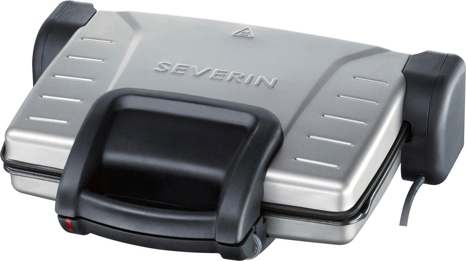 Image of Severin KG2389 Elektro Kontaktgrill Grillfunktion, kabelgebunden, klappbar Schwarz, Silber