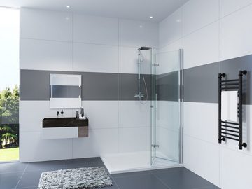 IMPTS Duschwand walk in dusche, glas Duschwand, Duschabtrennung, 2-teilig faltbar Duschkabine