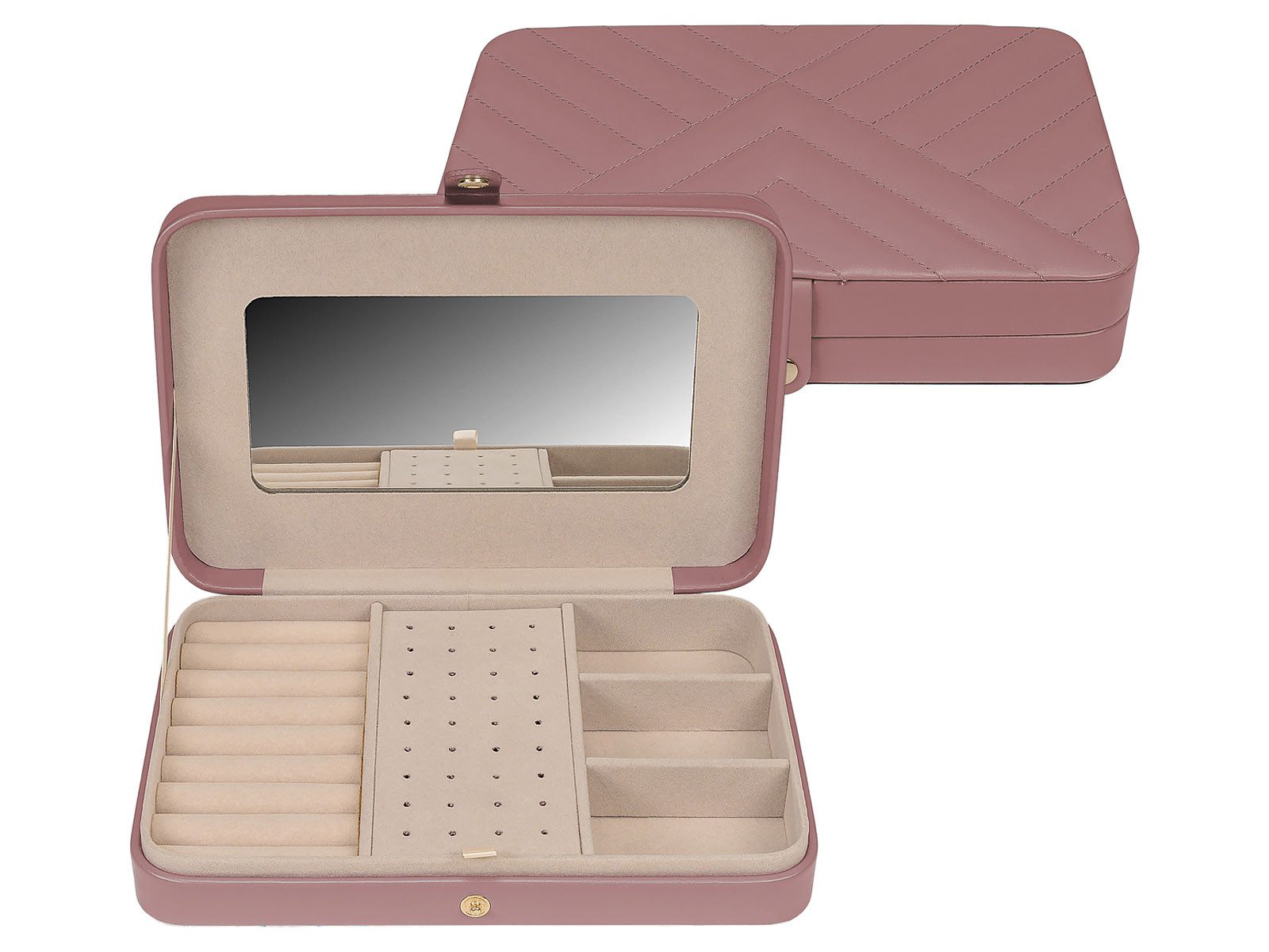 Joiessé Schmuckkoffer Charmbox 5031 Lederimitat essentials Deckel abgesteppt (Stück, 1 St., 1), Deckel abgesteppt