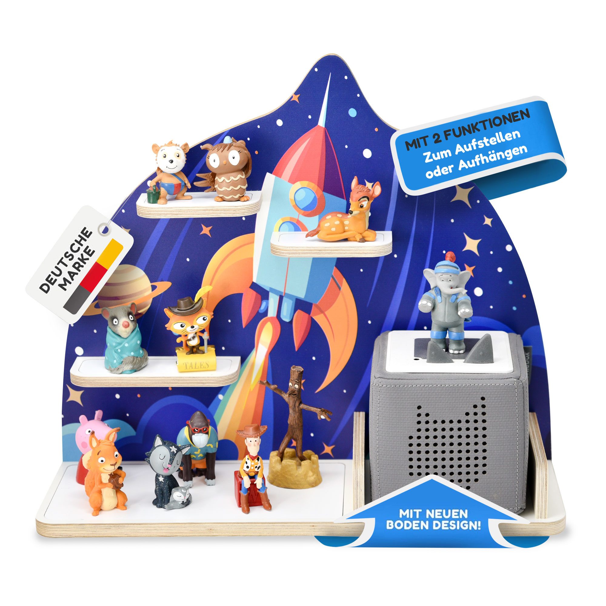 stadtecken Kinderregal Rakete mittel, Regal für die Toniebox und ca. 35 Ton günstig online kaufen