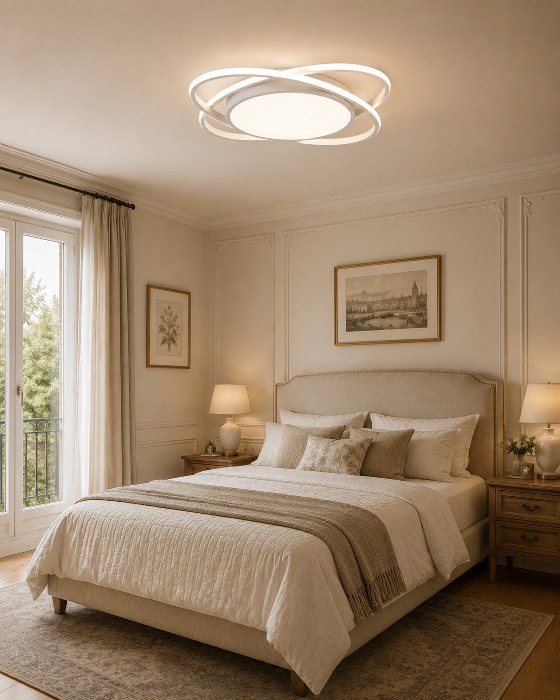 Fyrove Deckenleuchten LED Deckenlampe Ø53cm,Dimmbar mit Fernbedienung für Wohnzimmer, 62W3000-6500k, LED fest integriert, Modern Runde Wohnzimmer Schlafzimmer Arbeitszimmer Esszimmer Dekoration Lampen, Mit Speicherfunktion.Lichtfarbe- und Helligkeit einstellbar