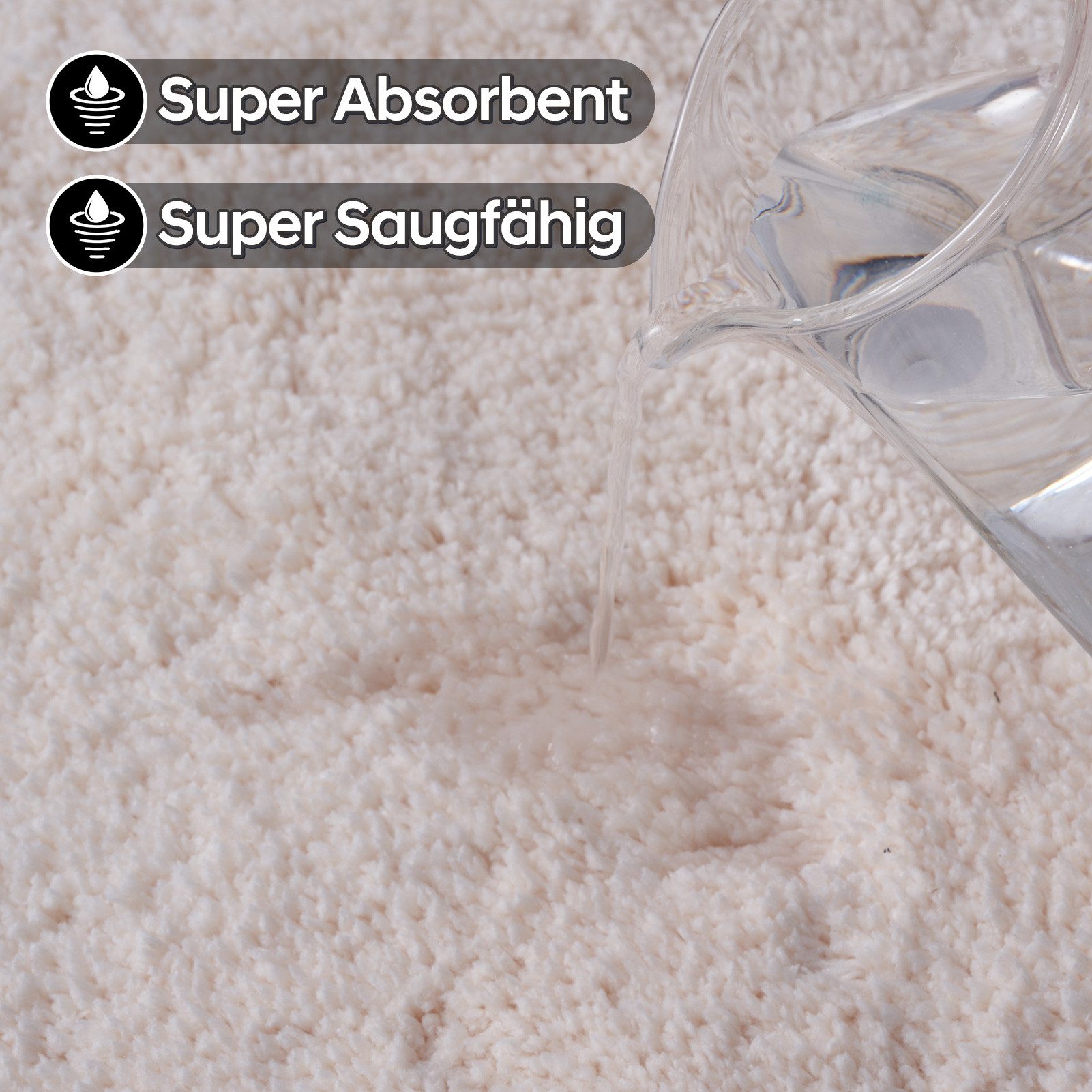 Simurq Badematte Rutschfest und Waschbar - Weicher Badteppich mit Hoher Sau günstig online kaufen