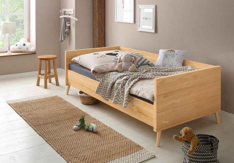 Lüttenhütt Bett »Ellen«, aus massivem Kiefernholz, in 2 verschiedenen Farben, mit Holzfüßen