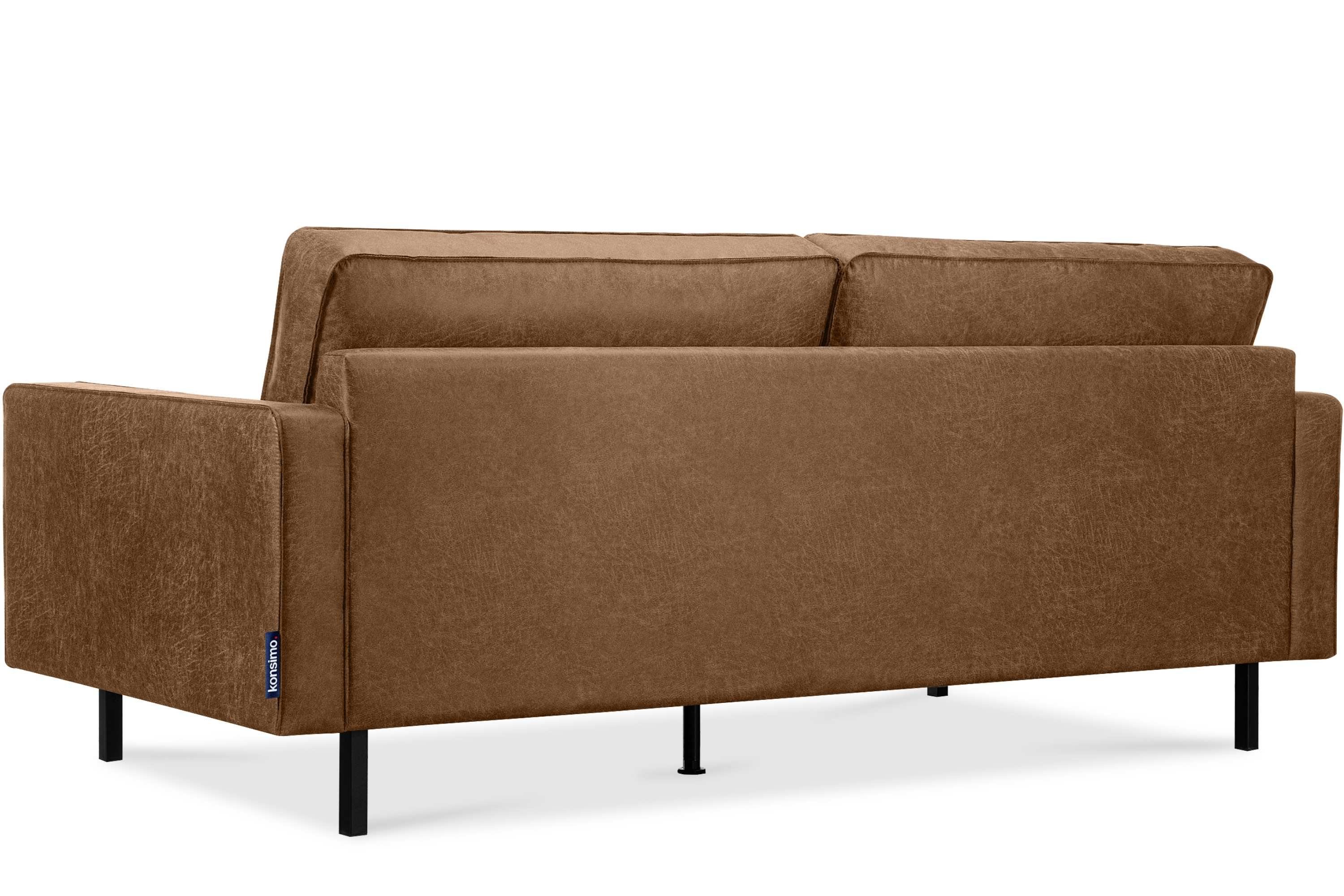 in braun EU braun hohen INVIA braun Echtleder, Konsimo 3-Sitzer | auf Dreisitzer-Sofa, Grundschicht: Hergestellt | Metallfüßen,