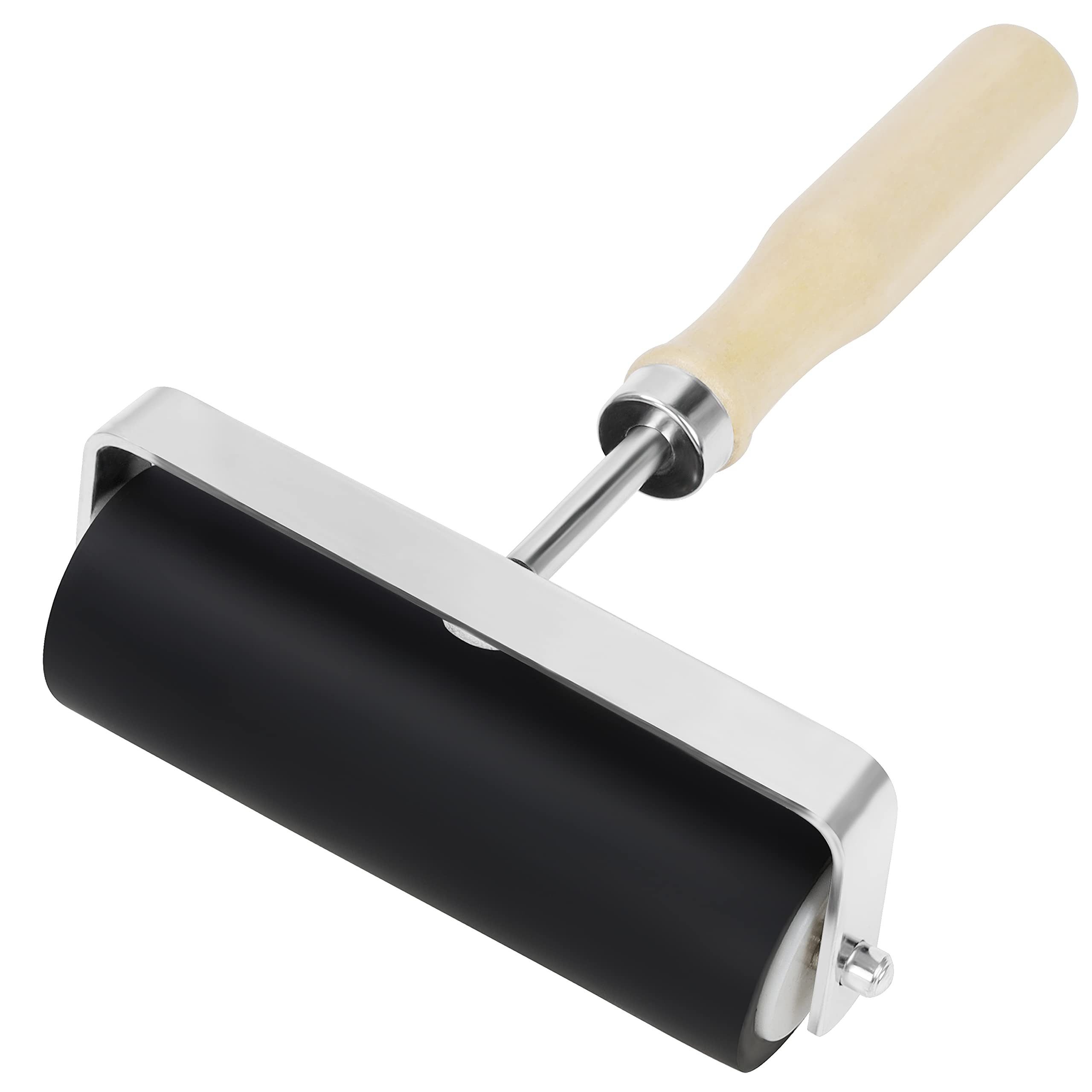 Kurtzy Malpalette Gummiwalze 10 cm - Schwarze Druckwalze für Linoldruck