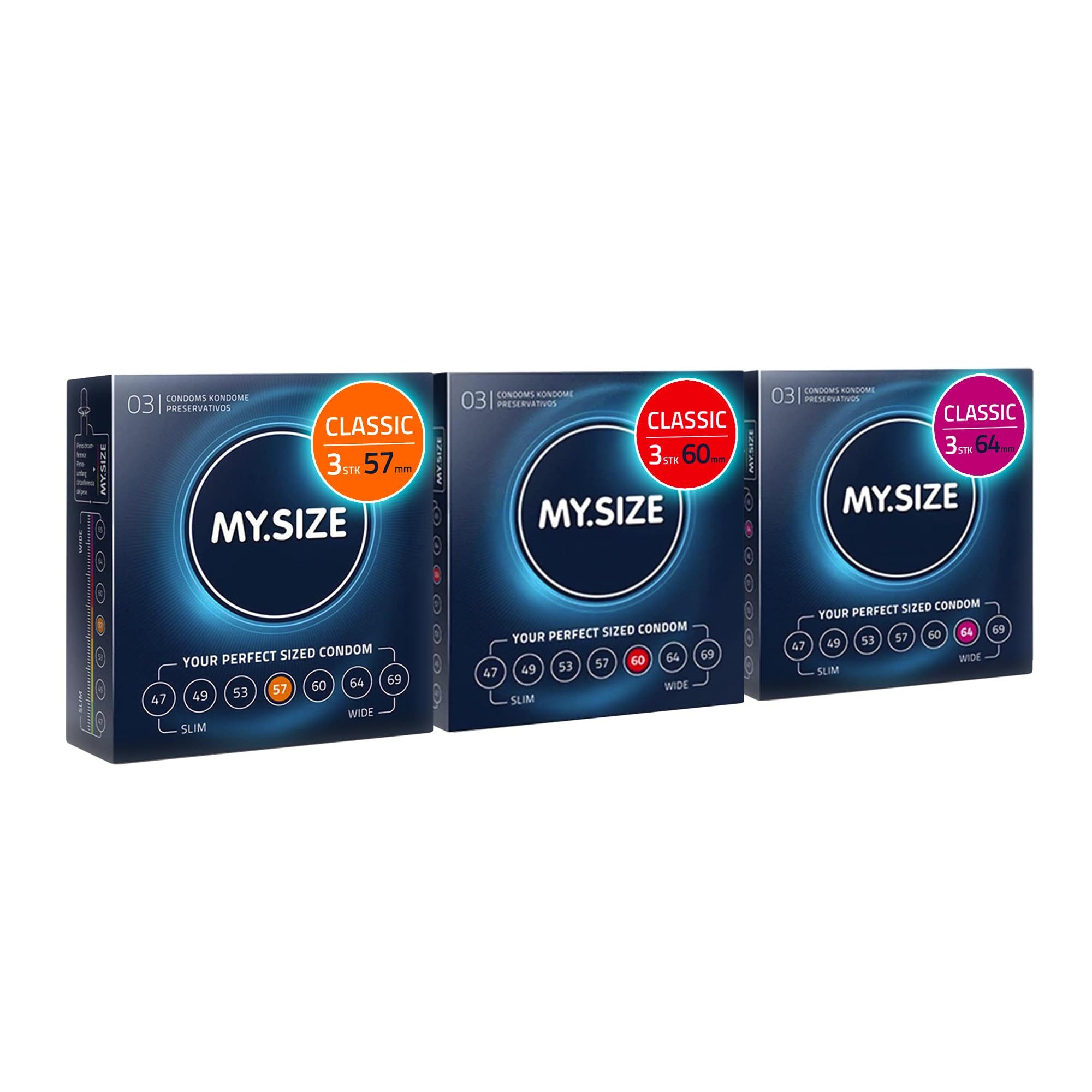 MY.SIZE Kondome MY.SIZE Classic Set, Probierset verschiedener Breiten