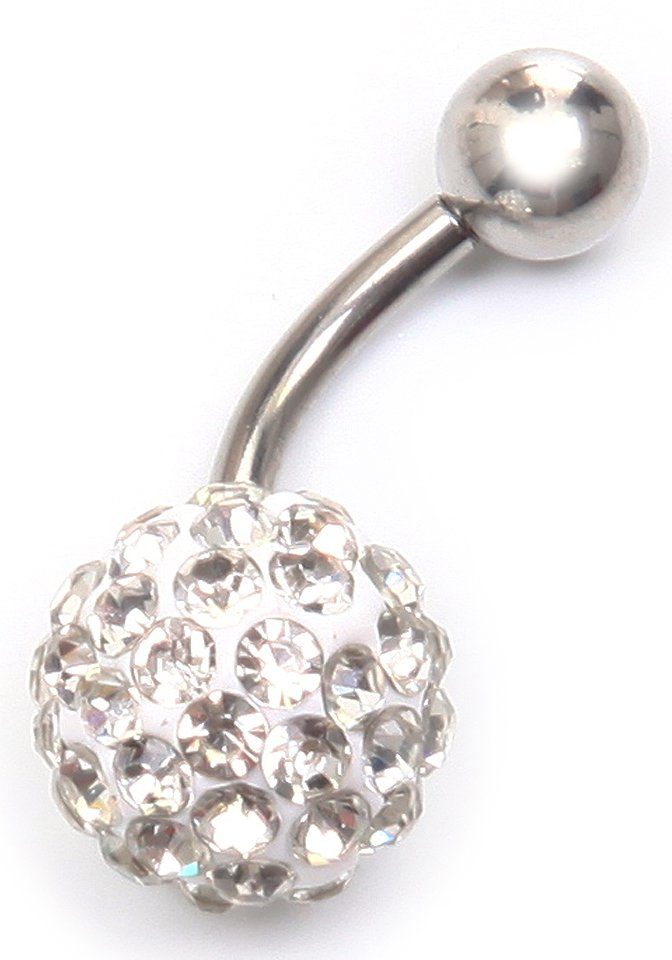 Firetti Bauchnabelpiercing Schmuck Geschenk Piercing Körperschmuck Kugel, mit Glasstein