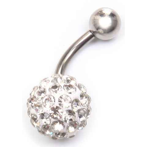 Firetti Bauchnabelpiercing Schmuck Geschenk Piercing Körperschmuck Kugel, mit Glassteinen