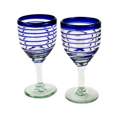 mitienda Weinglas »Weinglas 2er Set spiral blau«