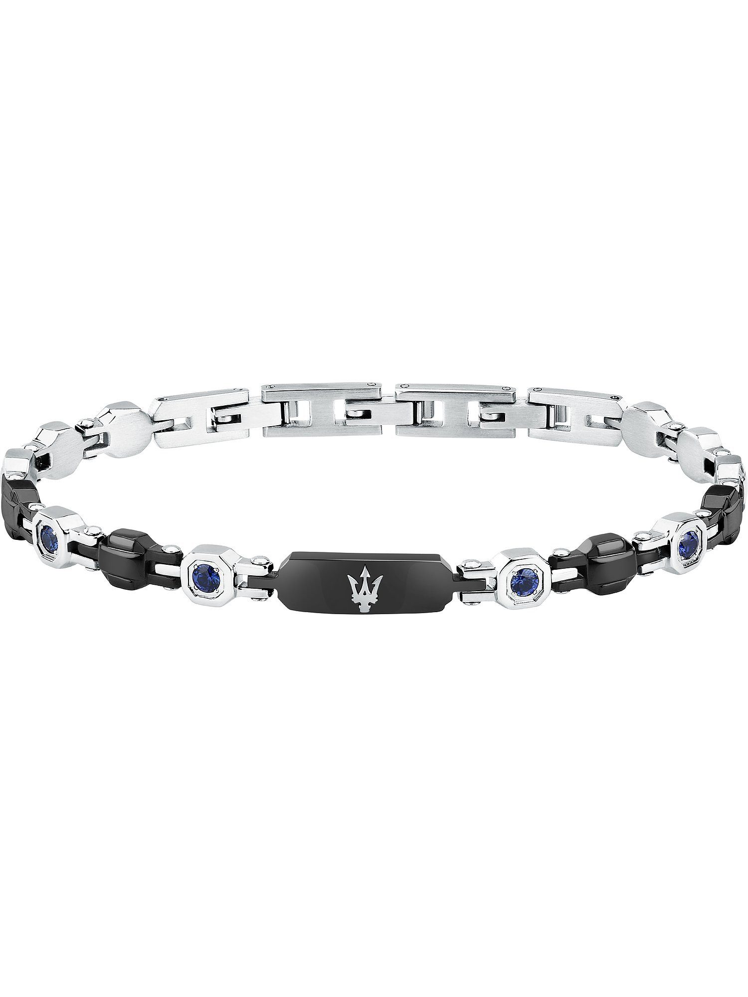 Edelstahlarmband Maserati Herren-Armband Edelstahl Saphir