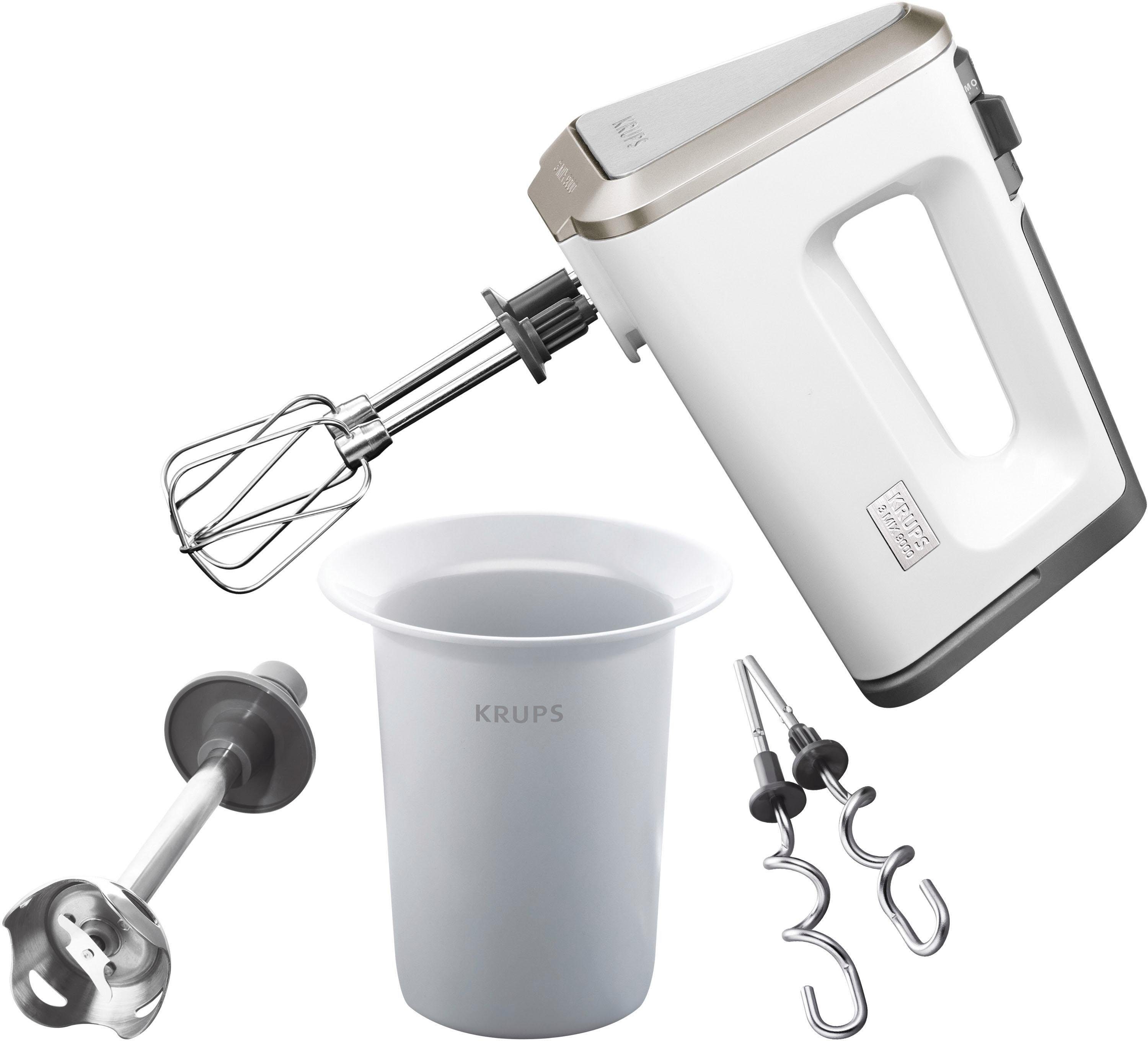 Krups Handmixer 3 Mix 9000 Deluxe Pürierstab GN9031, 500 W, Schneebesen &  Knethaken aus Edelstahl, Stabmixer und Messbecher inkl.