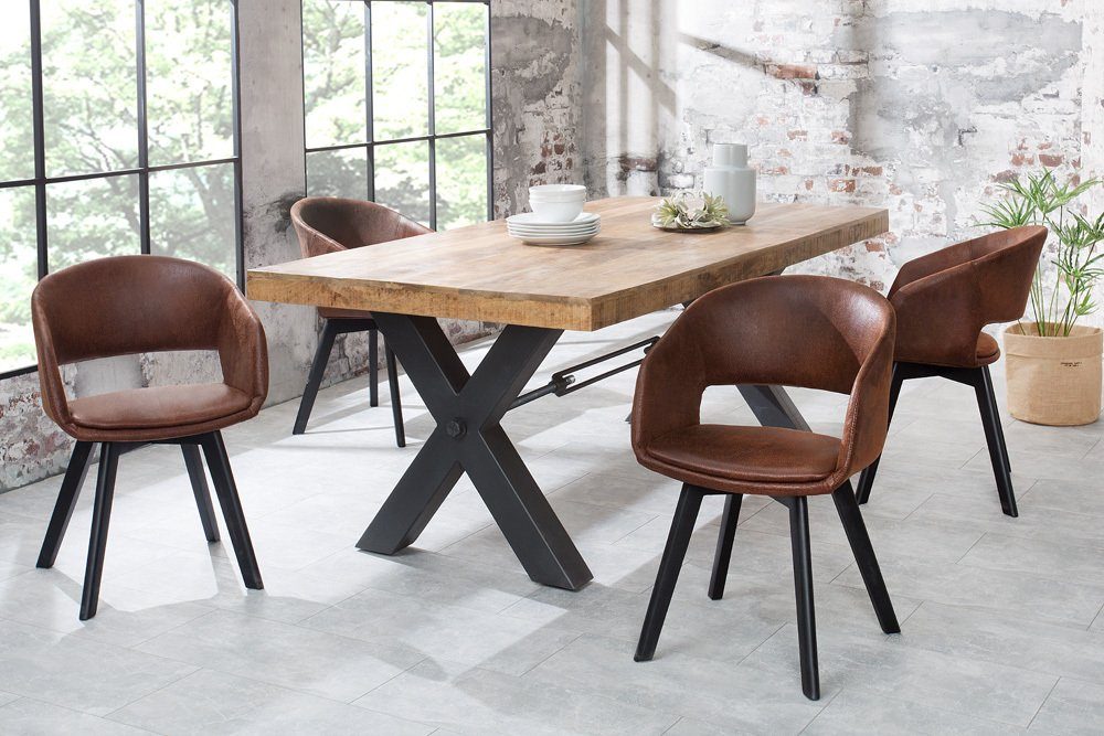 riess-ambiente Polsterstuhl NORDIC STAR antik braun / schwarz (Einzelartike günstig online kaufen