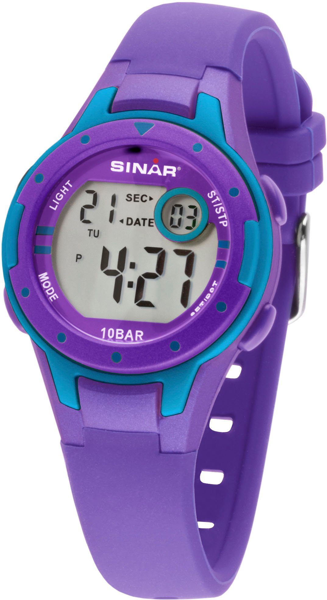 SINAR Quarzuhr XE-52-7, Armbanduhr, Kinderuhr, digital, Datum, ideal auch als Geschenk