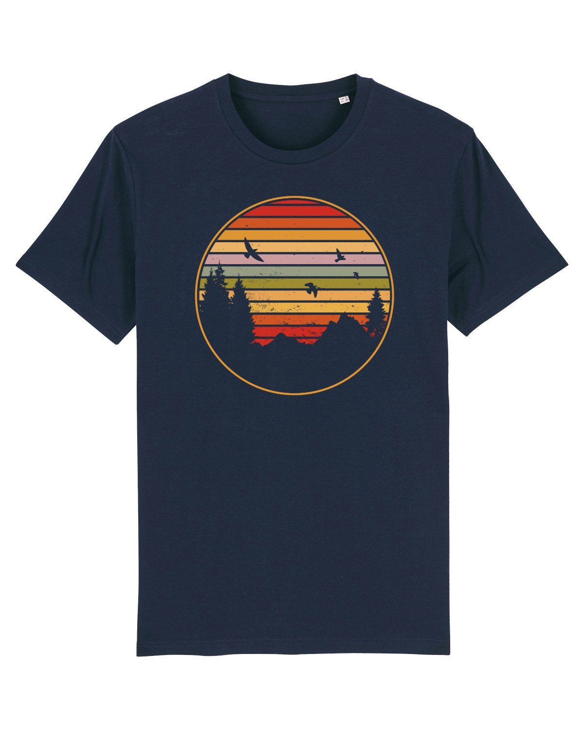 wat? Apparel Print-Shirt Sunset Berge & Tannen (1-tlg) dunkelblau