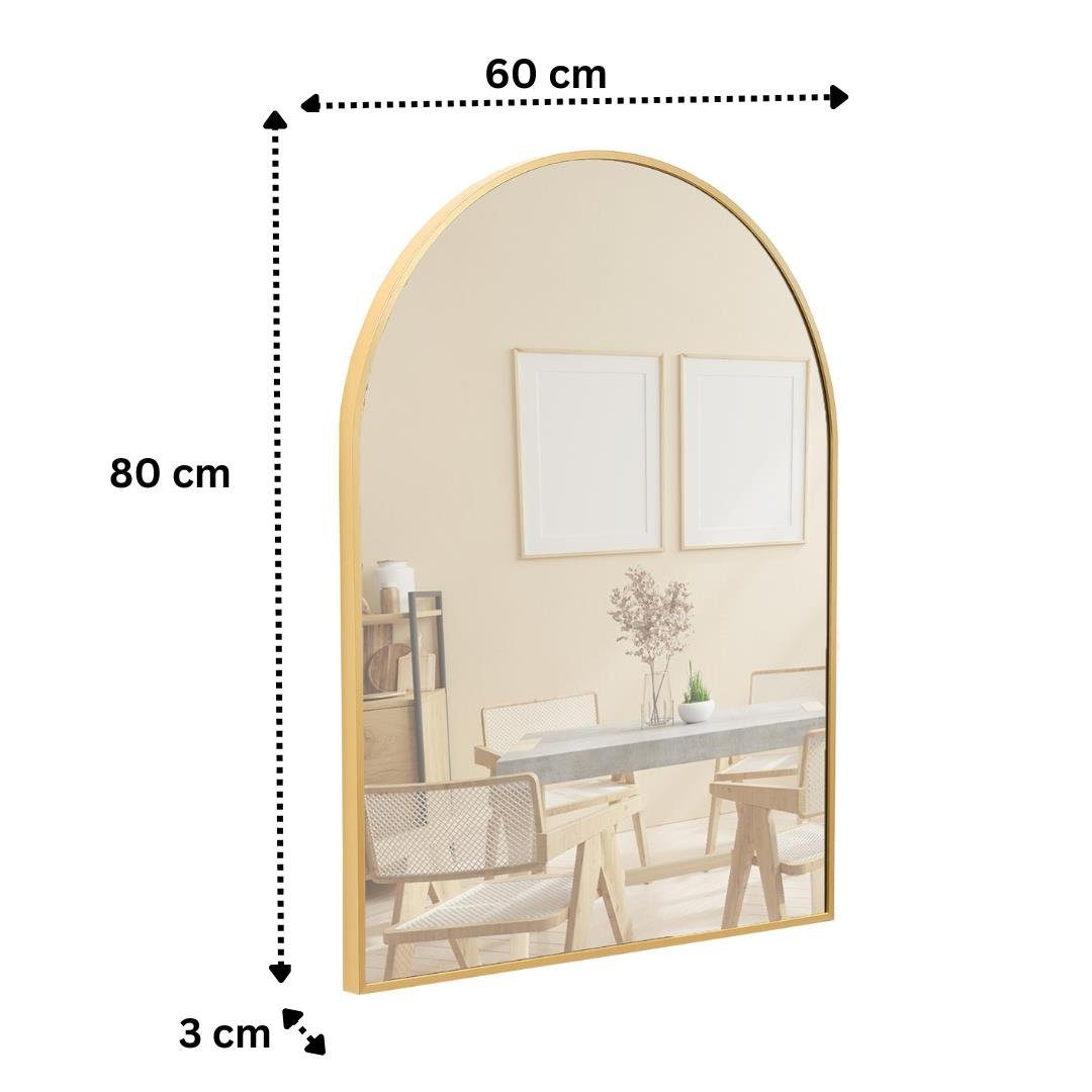Bogenform, Wandspiegel Badezimmerspiegel | 60x80 gold Terra gold gold Flurspiegel Spiegel Metallrahmen Home