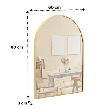 Terra Home Wandspiegel Spiegel 60x80 Metallrahmen Bogenform Schminkspiegel gold