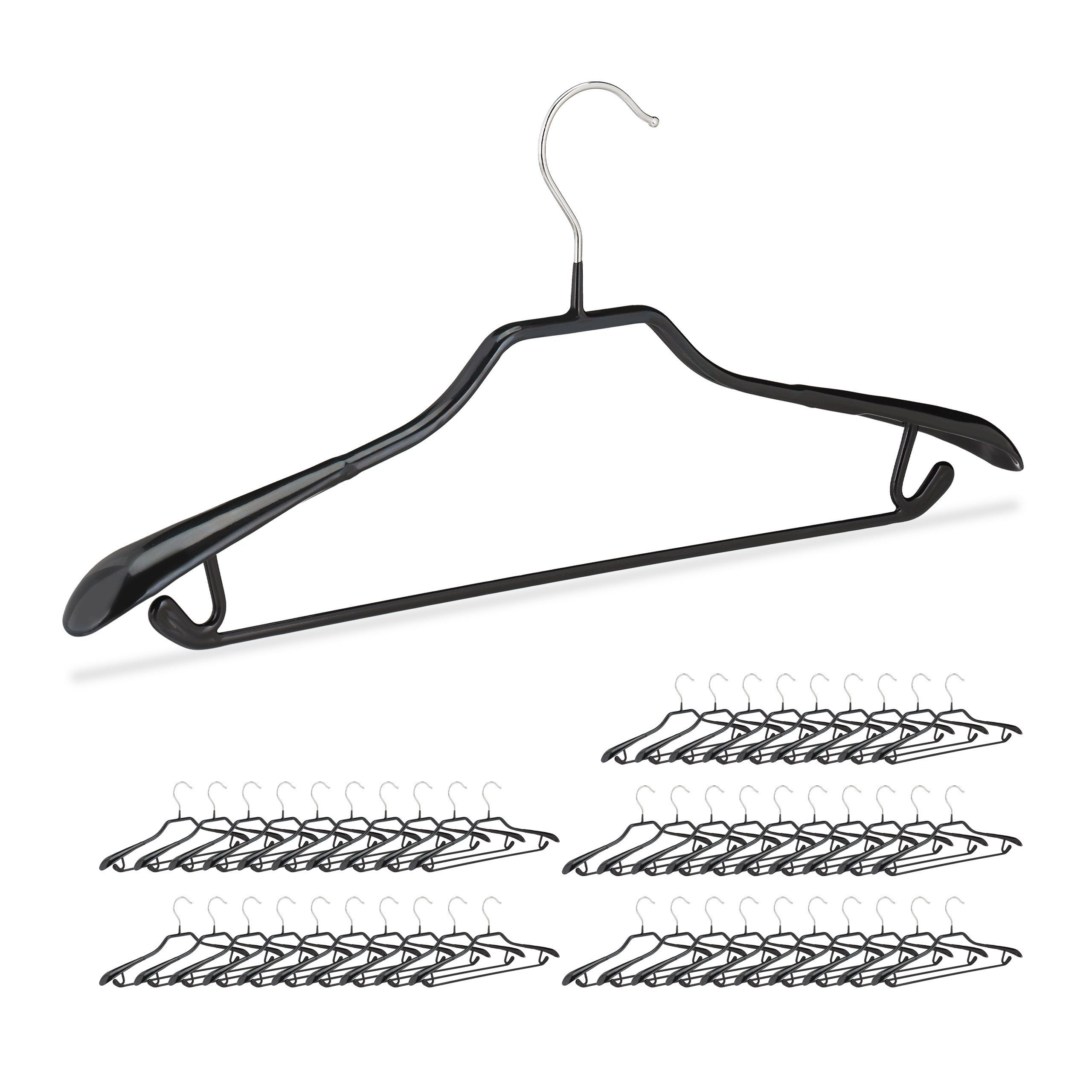 relaxdays Kleiderbügel »50 x schwarze Anzugbügel rutschfest« online kaufen  | OTTO