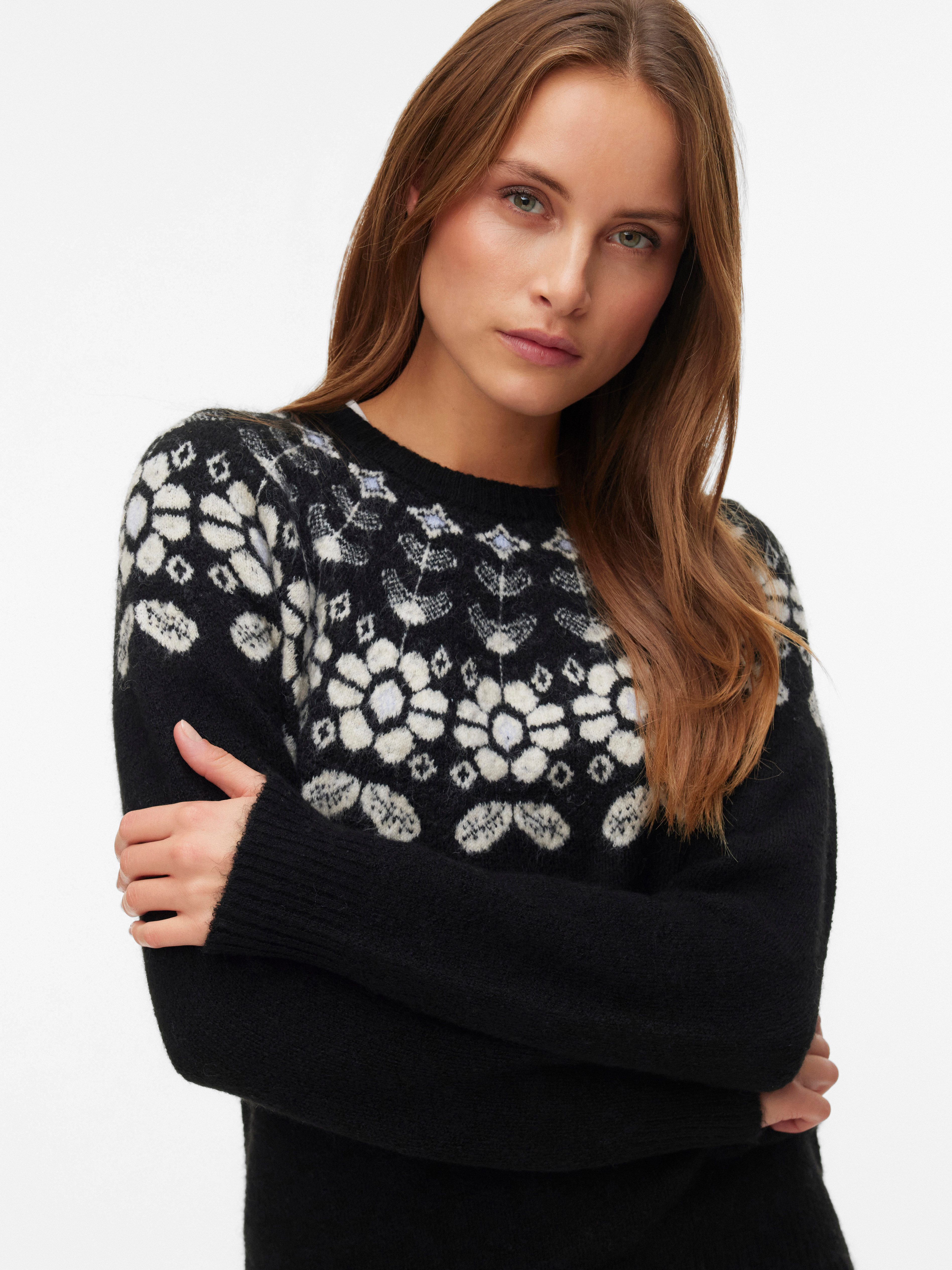Vero Moda Strickpullover VMSIMONE LS NORDIC PULLOVER GA REP BOO