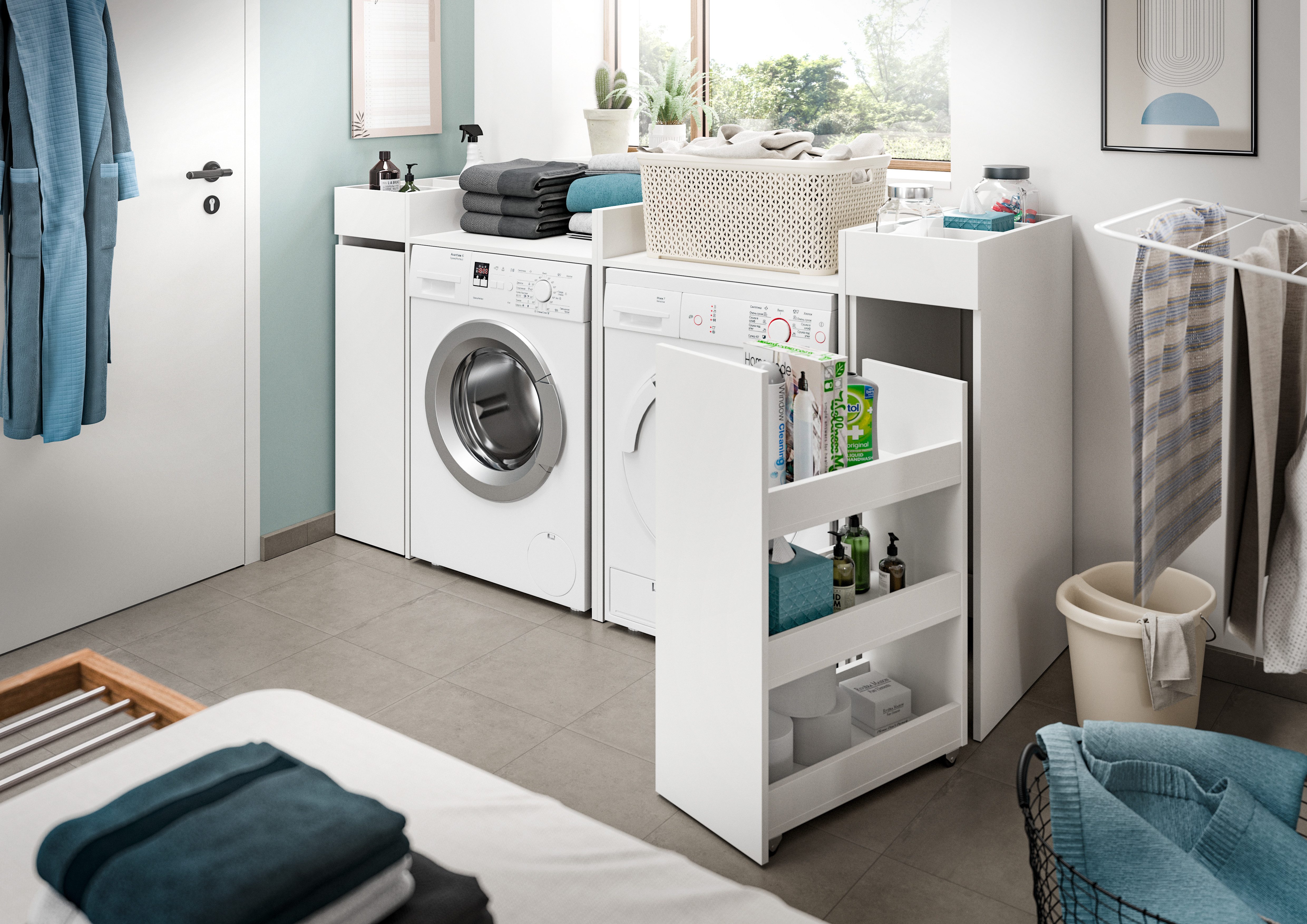 welltime Badmöbel-Set FALAS, TOPSELLER!, 4-teilig, Hauswirtschaftsraum Set, günstig online kaufen