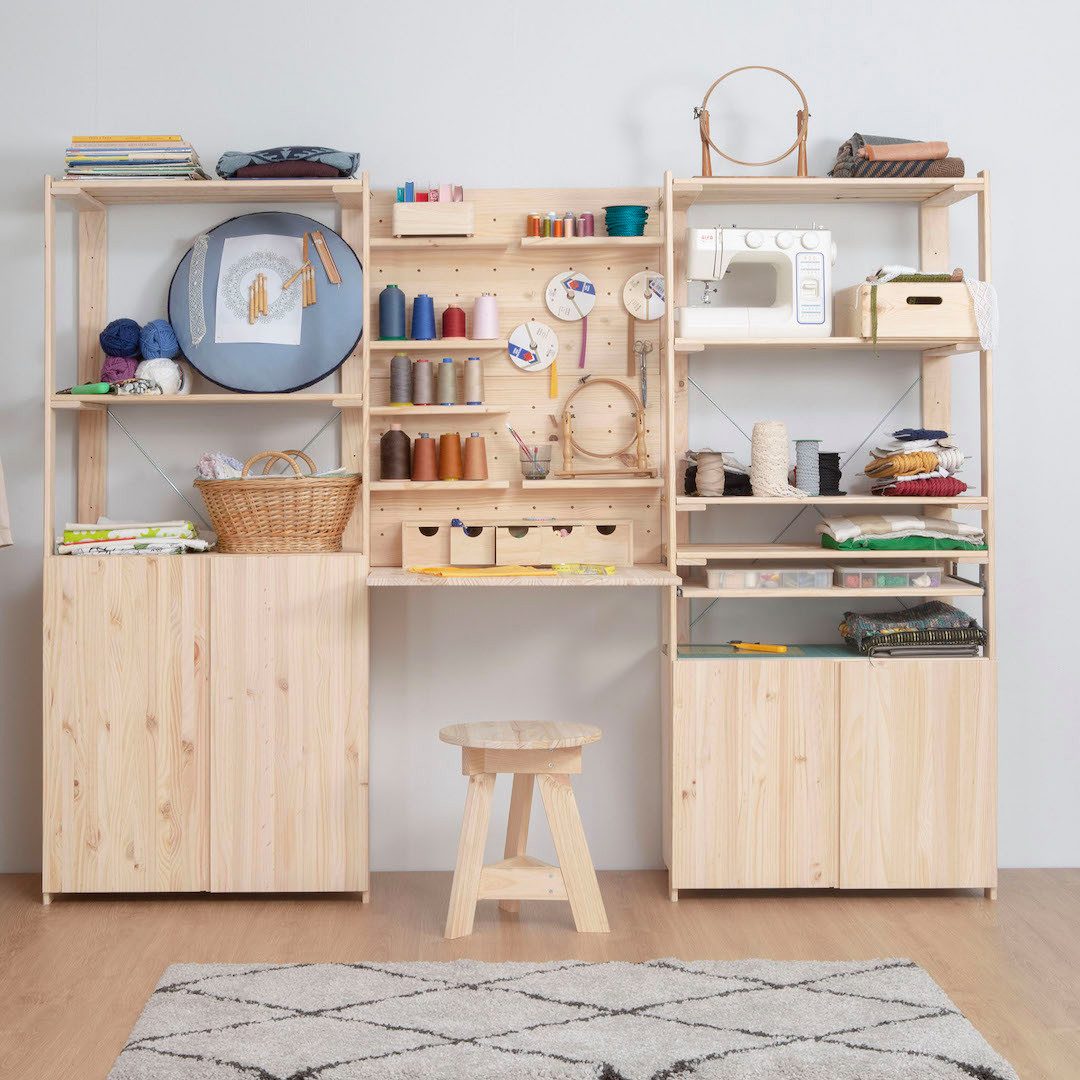 Astigarraga Kit Line Wandregal Dekoregal NOVA, Dekowand, Pinnwand, Lochplatte, Vollholz, DIY