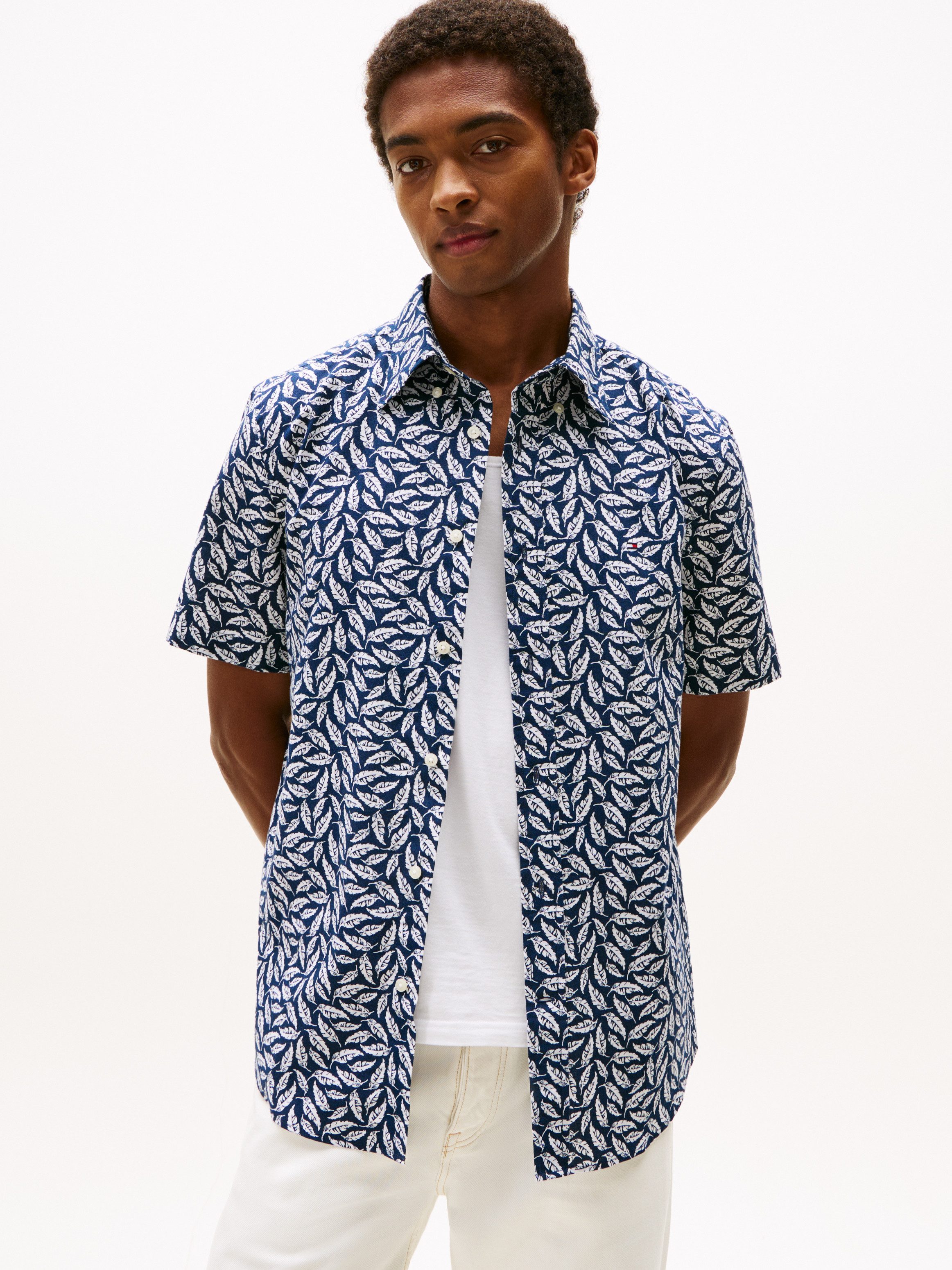 Tommy Hilfiger Kurzarmhemd LINEN BLEND PRINT günstig online kaufen