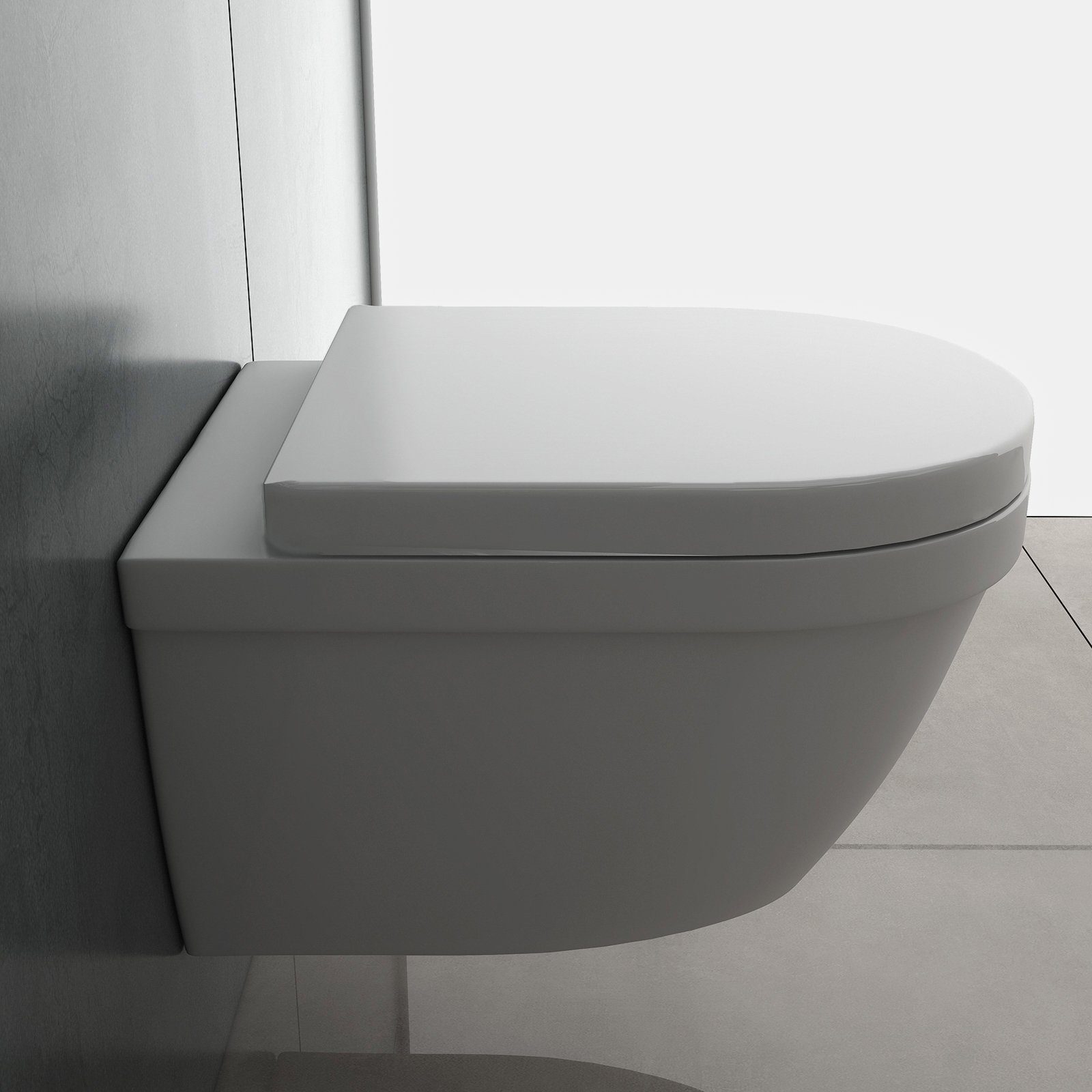 Alpenberger Dusch-WC - Taharet WC - Bidet WC - Hänge WC mit Intimdusche, wandhängend, Abgang waagerecht, Kloschüssel Passend Geberit, Toilette für Intimdusche - Wand WC Spülrandlos