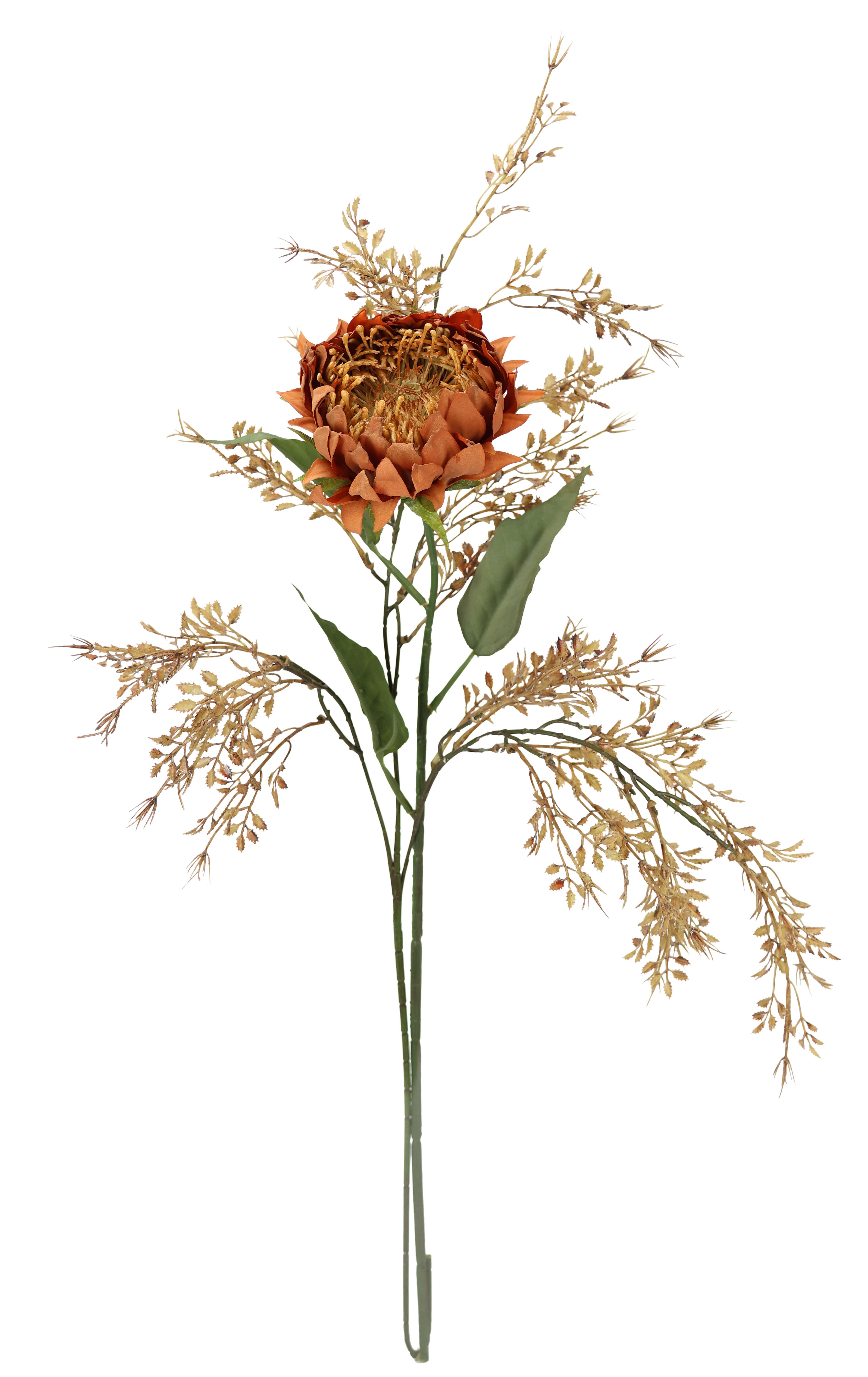 Kunstblumenstrauß Kunstblumen Set Artischocke, I.GE.A., Höhe 70 cm, 2er Set Artischockenzweig mit Dekozweig 70cm Kunstpflanze Seidenblume