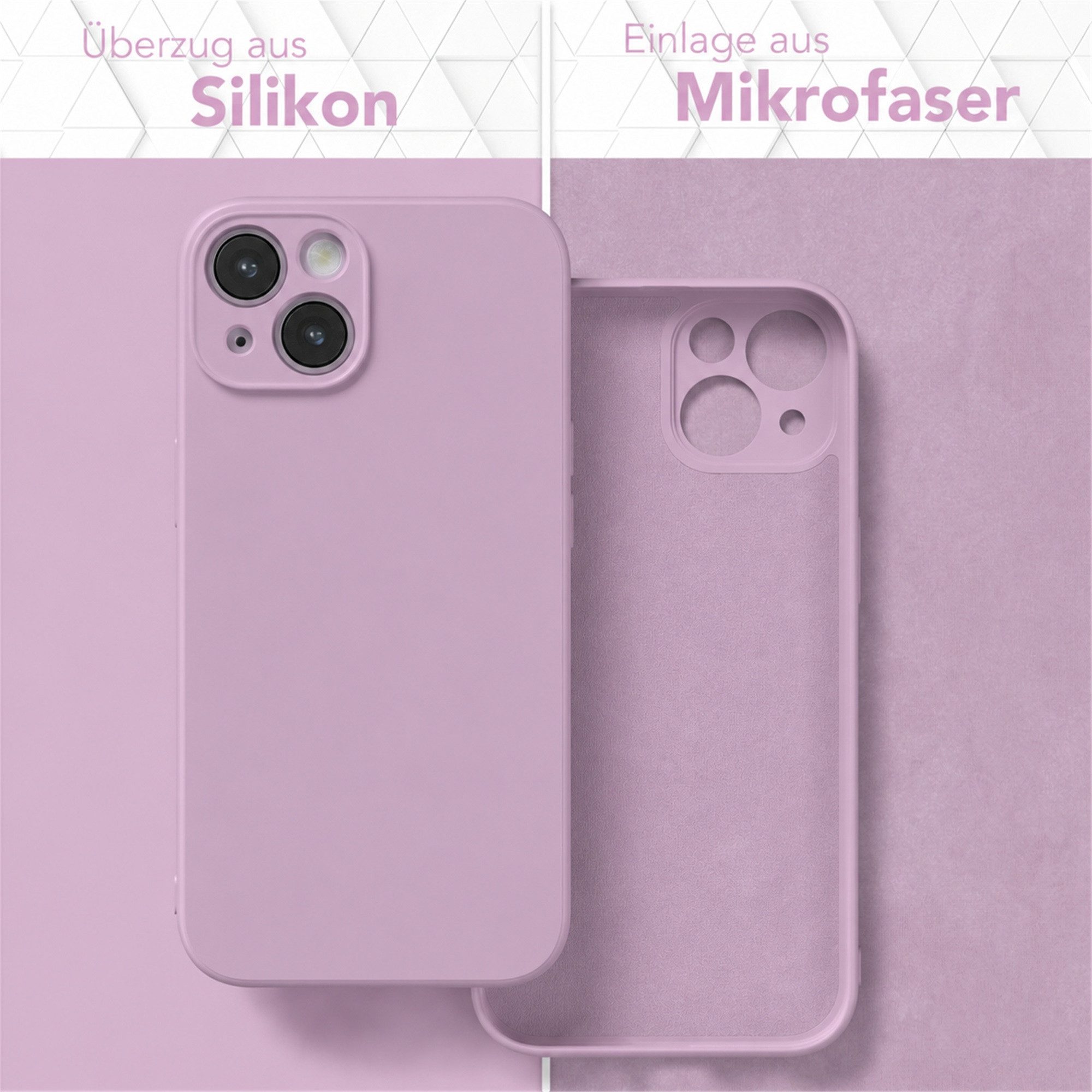 EAZY CASE Handyhülle für Apple iPhone 14 Hülle Silikon 6,1 Zoll, Hülle mit Kameraschutz handycover Soft Smart Slimcover Lila / Flieder – Bild 3 von 5