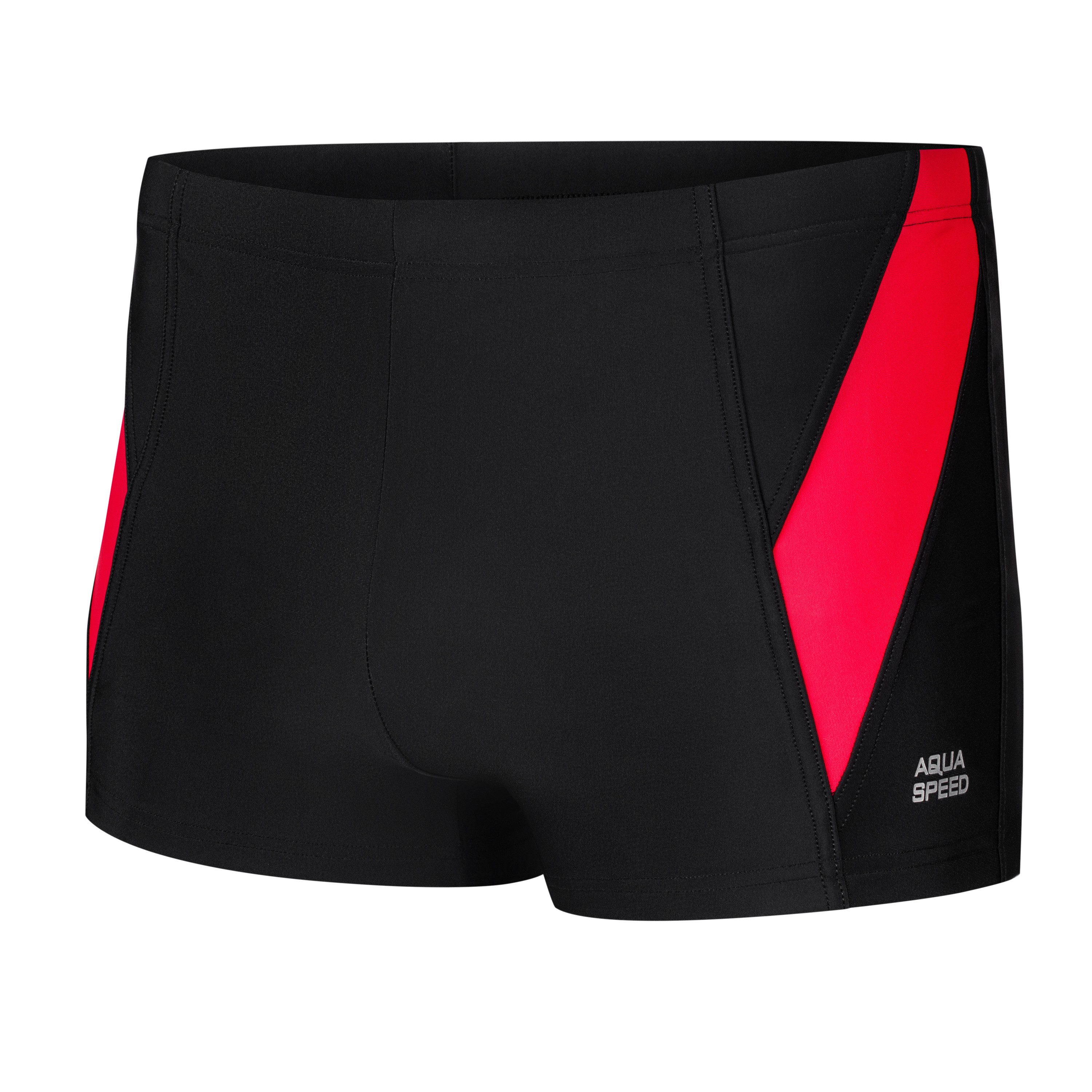 Aqua Speed Badehose Logan Leistungsstarke Badepant mit Tunnelzug Schwarz Rot XL (Sportliche Konstruktion für kraftvolle Bewegungsphasen) Zuverlässige Passform bei kraftvollen Beinschlägen