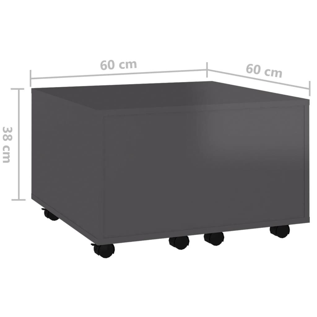 60x60x38 | vidaXL cm Hochglanz-Grau Hochglanz-Grau (1-St) Couchtisch Couchtisch Hochglanz-Grau Holzwerkstoff