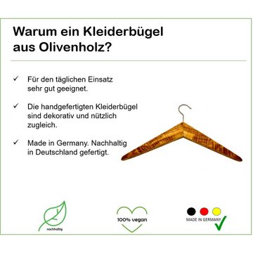 Olivenholz-erleben Kleiderbügel Kleiderbügel OLLI Garderobe Olivenholz, (1-tlg), stabiler als Kunststoff