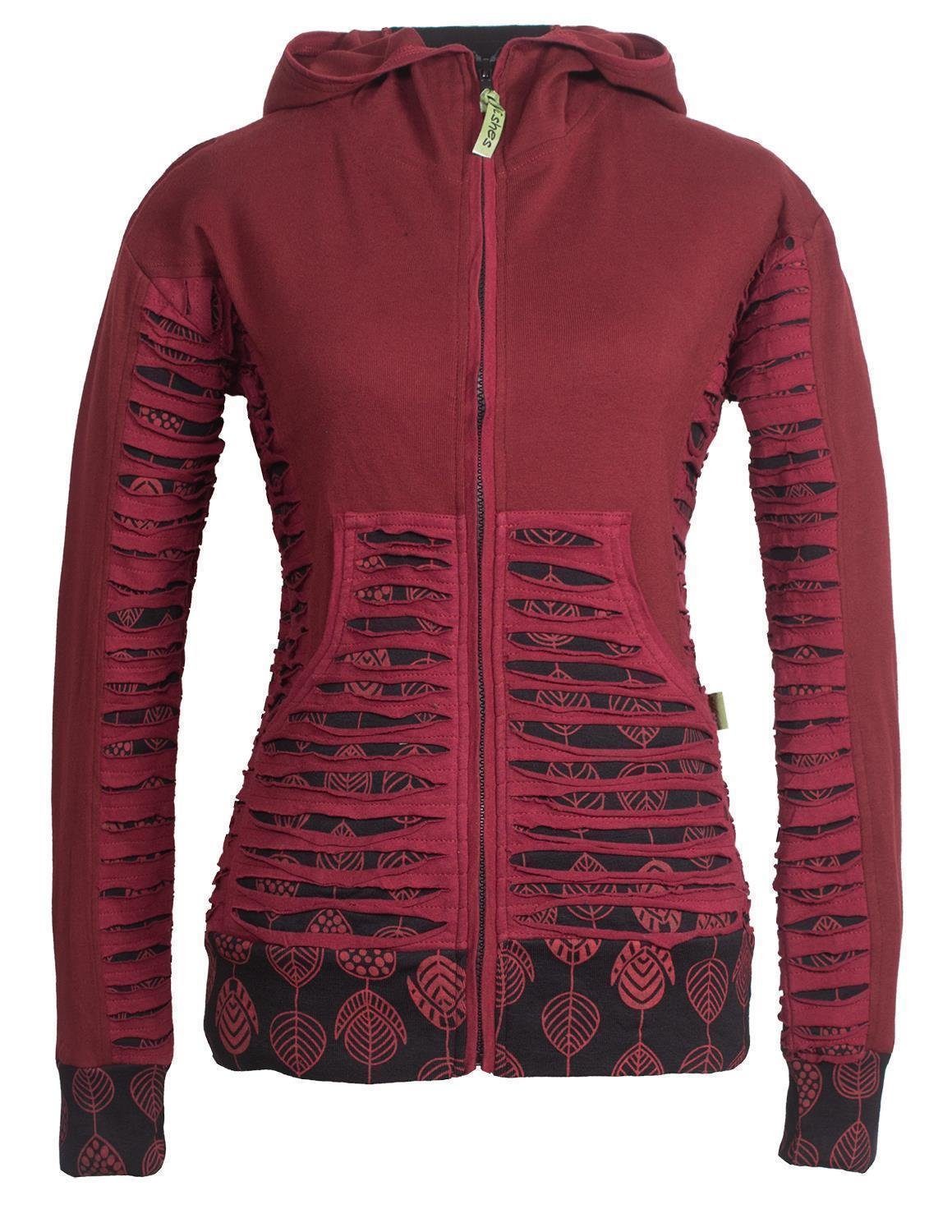 Vishes Kapuzensweatjacke Bedruckte Hoodie Kapuzenjacke Kangurutasche günstig online kaufen