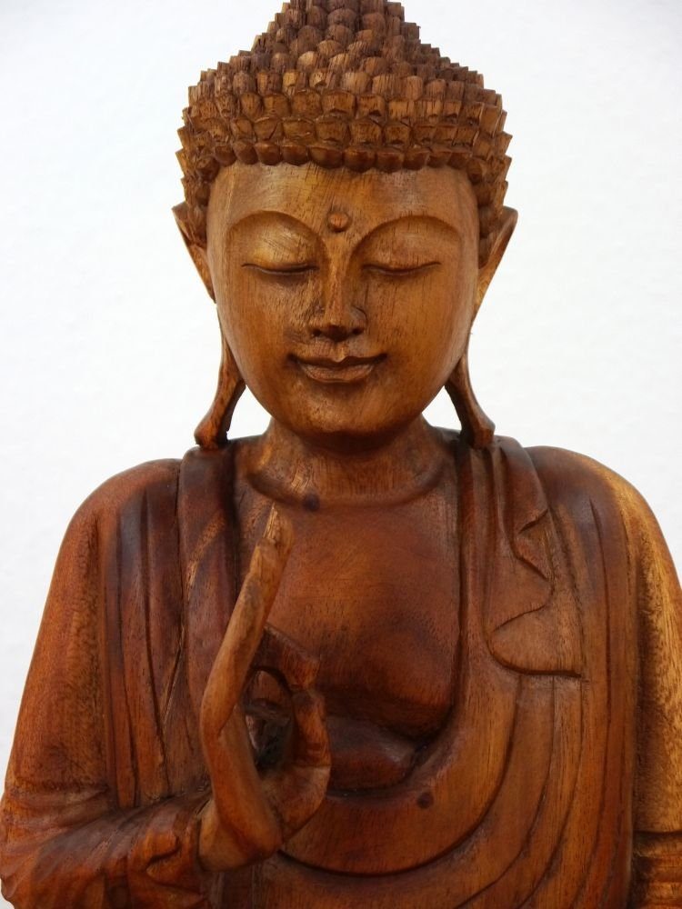 livasia Buddhafigur Bali Buddha aus Holz, Deko (32cm/50cm Höhe)
