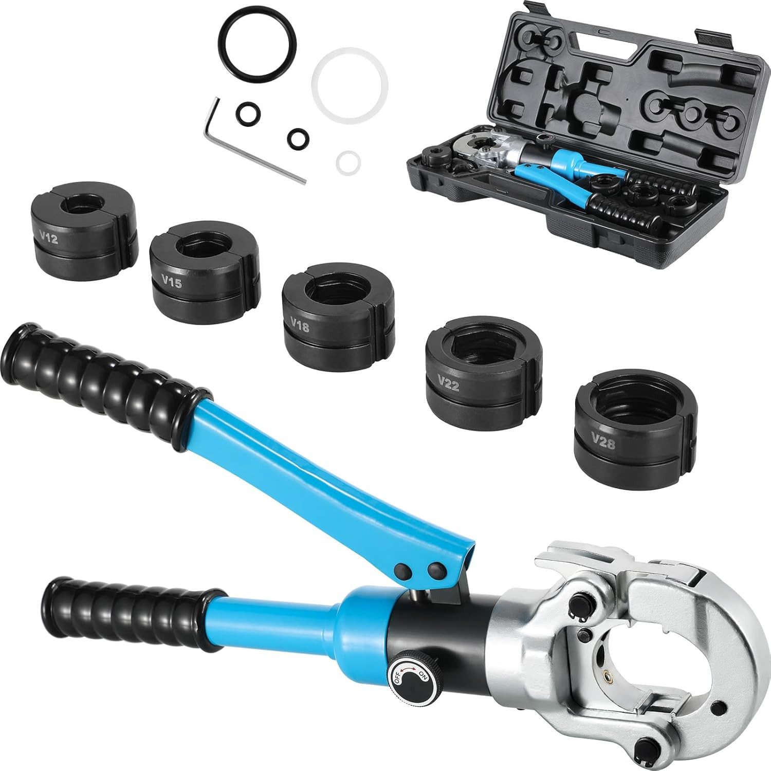 TLGREEN Kneifzange Profi Presszange, Gas und Haus-rohre hydraulische presszange, 360° drehbarem Kopf Rohrpresszange