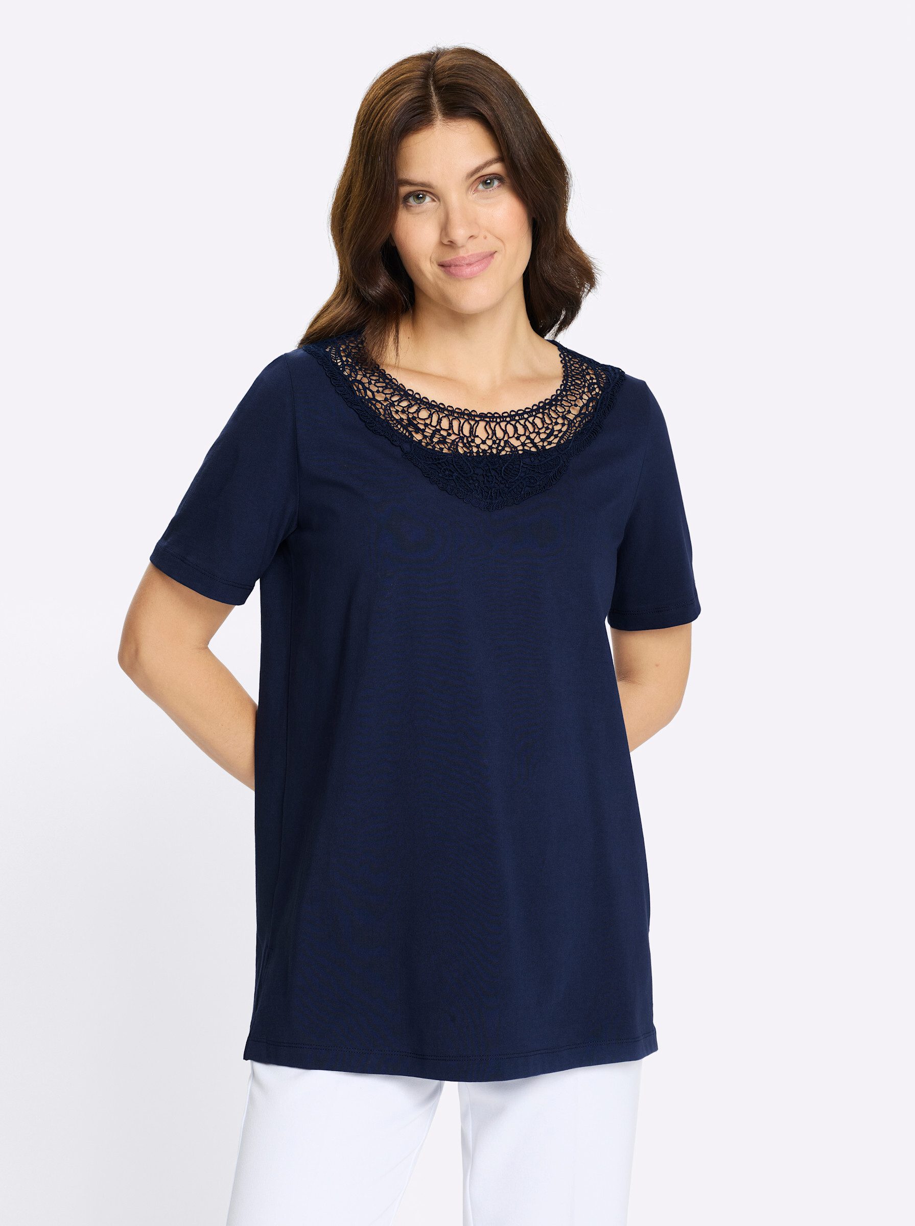 Sieh an! T-Shirt Longshirt Kurzarm