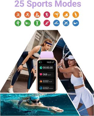 Amzhero Smartwatch (1,47 Zoll, Android iOS), 20+ Trainningsmodi SpO2 Tracking Schlafüberwachung Herzfrequenzmessung