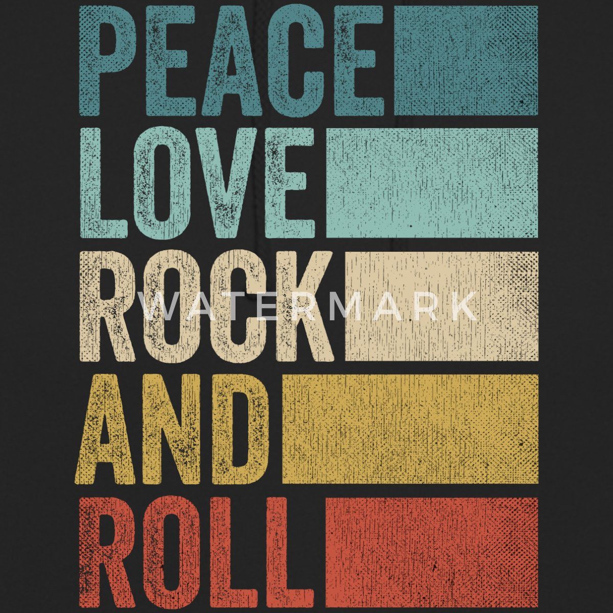 Spreadshirt Hoodie Peace Love Rock And Roll Retro Vintage Motiv Unisex Hoodie (1-tlg)