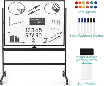 KOMFOTTEU Whiteboard Marker Magnettafel, 360° drehbar, 90 x 120 cm