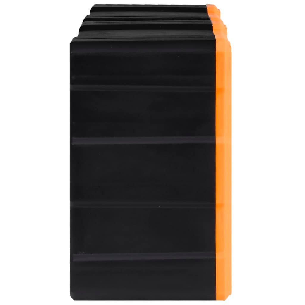 vidaXL Werkzeugbox Multi-Schubladen-Organizer 2 und Schubladen 26,5x16x26 Schwarz Orange St) Stk. (1 cm 12